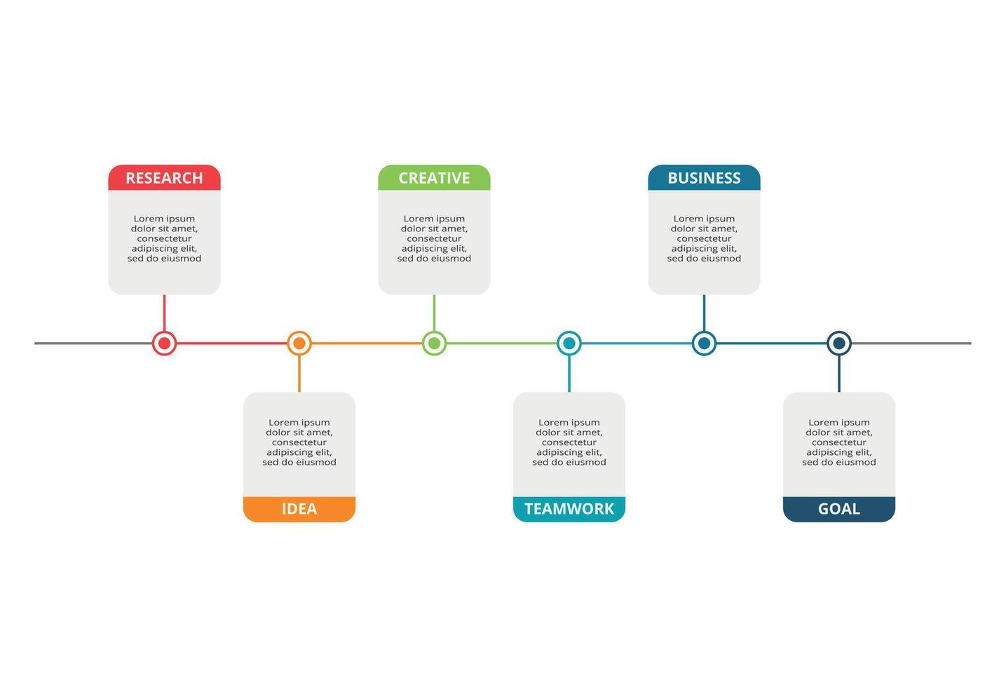 Creative concept for infographic with 6 steps, options, parts or processes. Business data visualization. vector