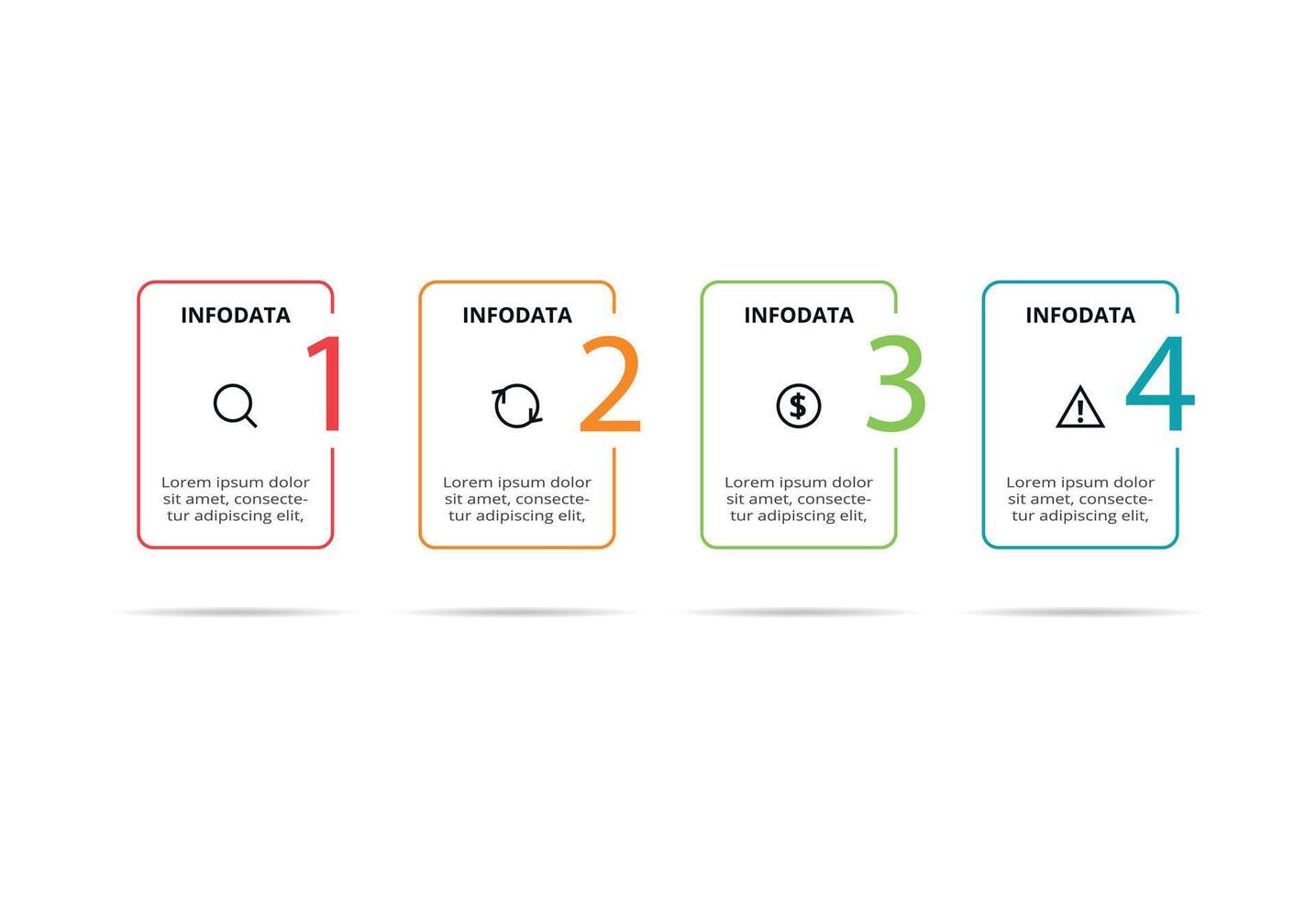 Creative concept for infographic with 4 steps, options, parts or processes. Business data visualization. vector