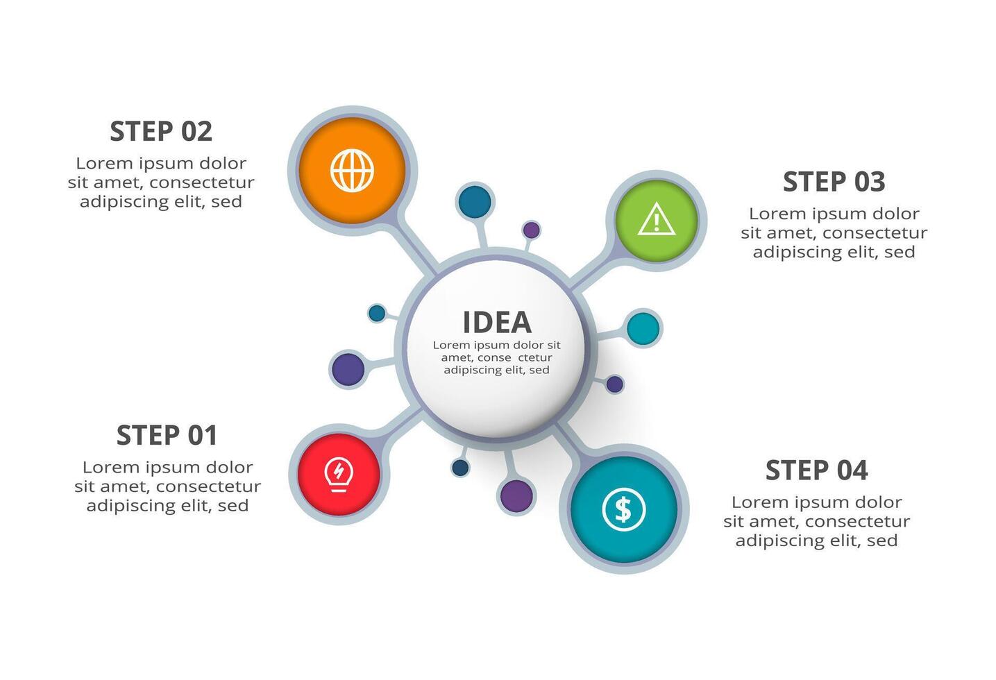Creative concept for infographic with 4 steps, options, parts or processes. Business data visualization. vector