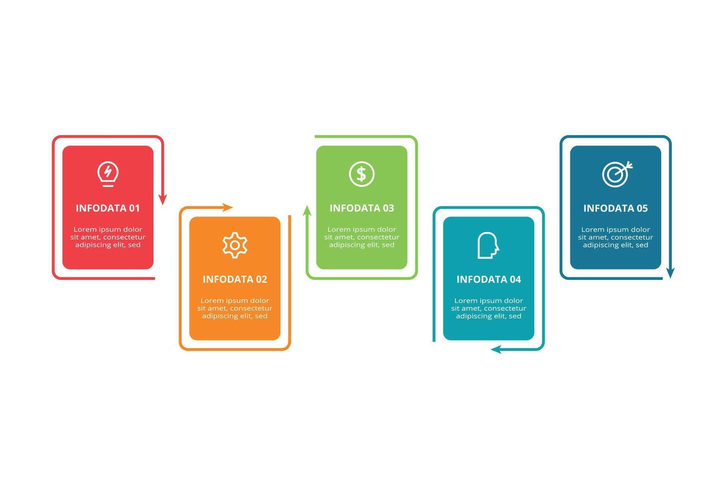 Creative concept for infographic with 5 steps, options, parts or processes. Business data visualization. vector