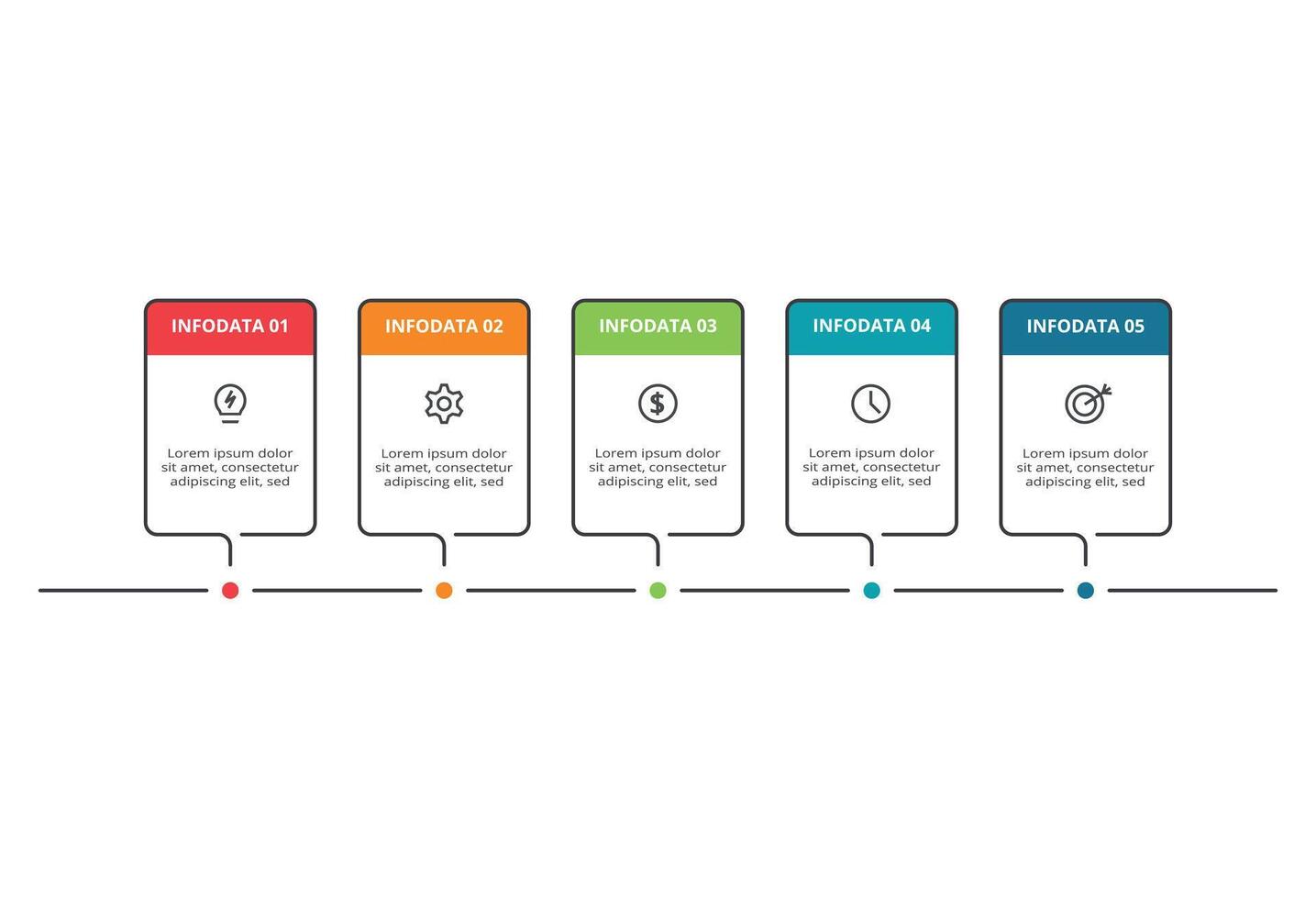 Creative concept for infographic with 5 steps, options, parts or processes. Business data visualization. vector