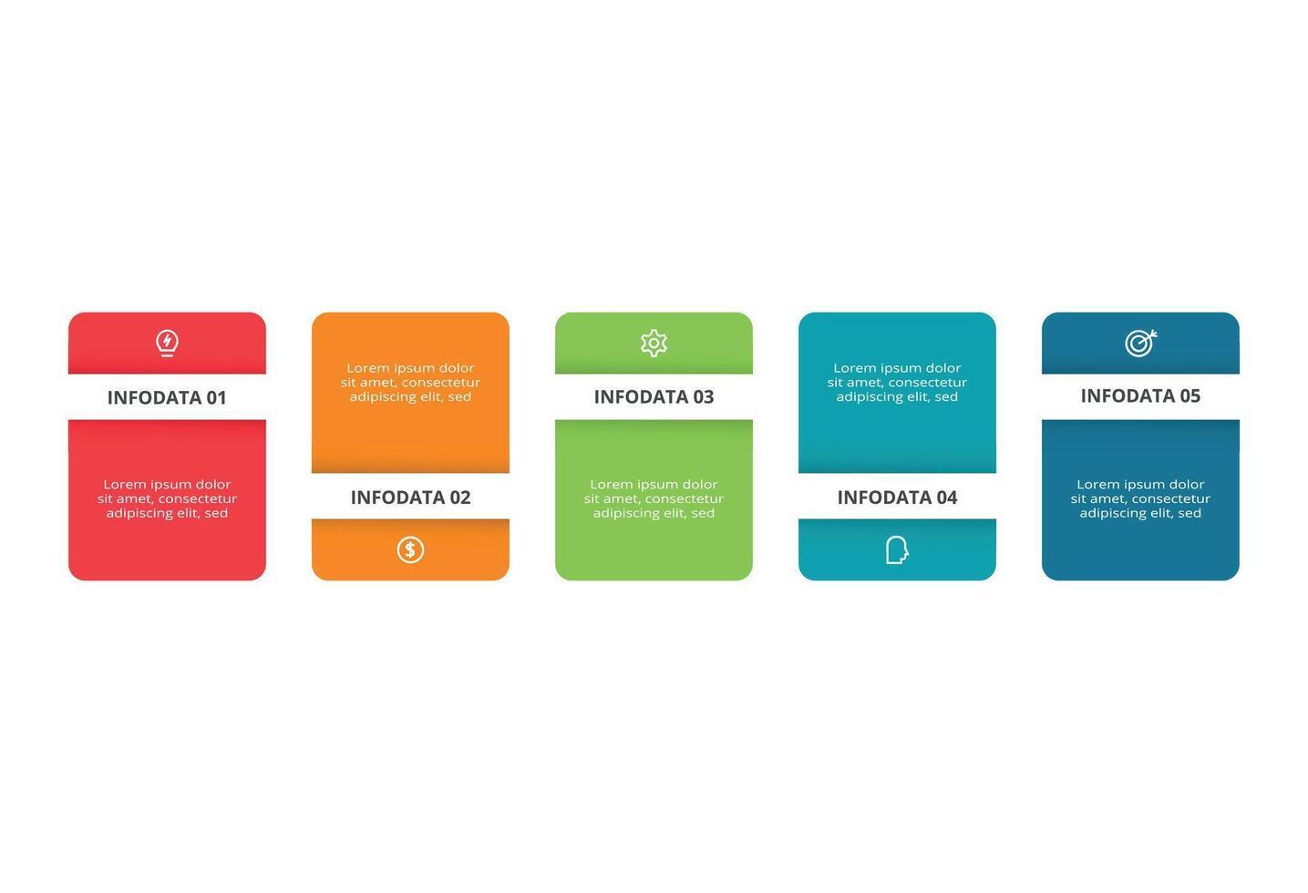Creative concept for infographic with 5 steps, options, parts or processes. Business data visualization. vector