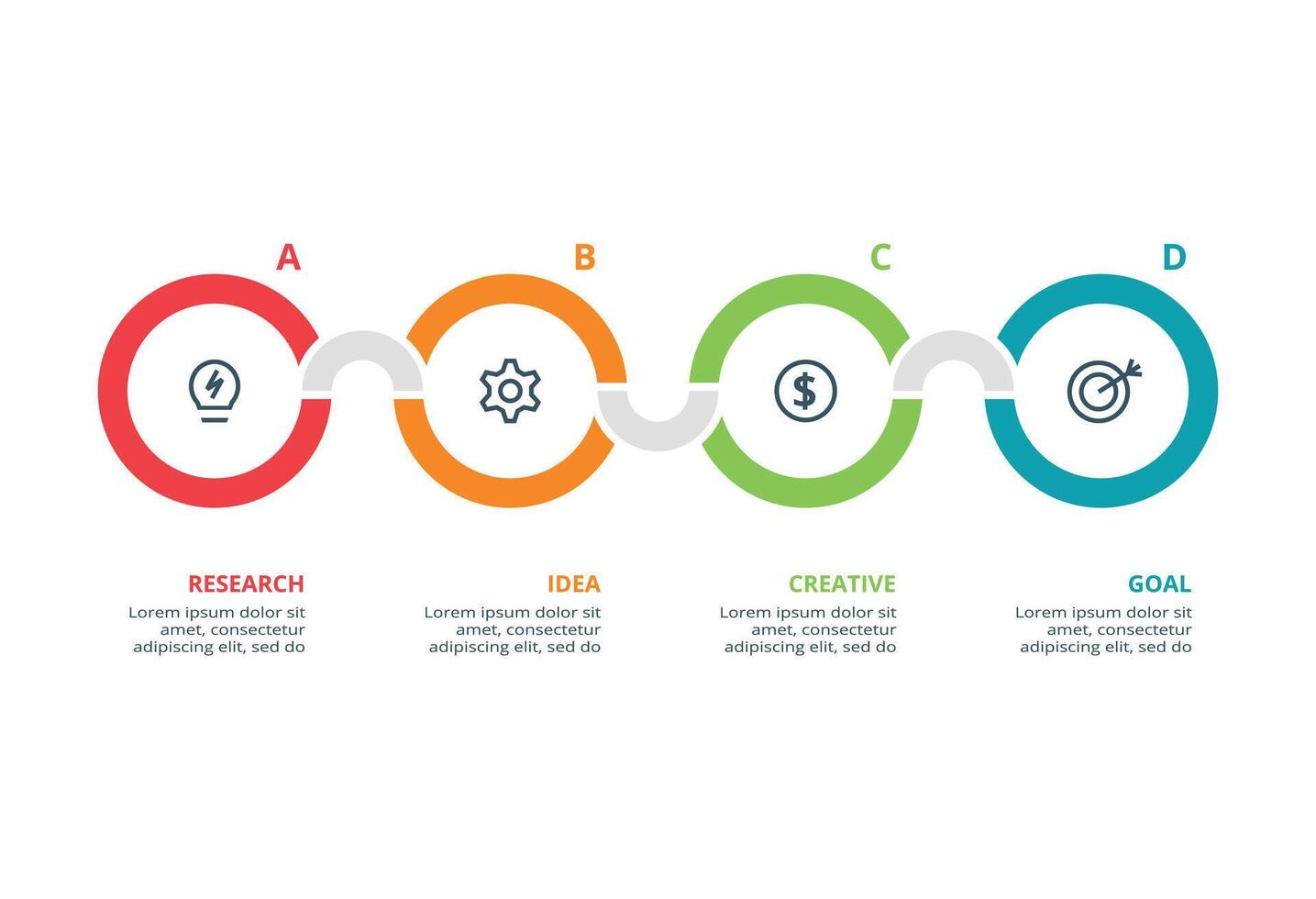 Creative concept for infographic with 4 steps, options, parts or processes. Business data visualization. vector