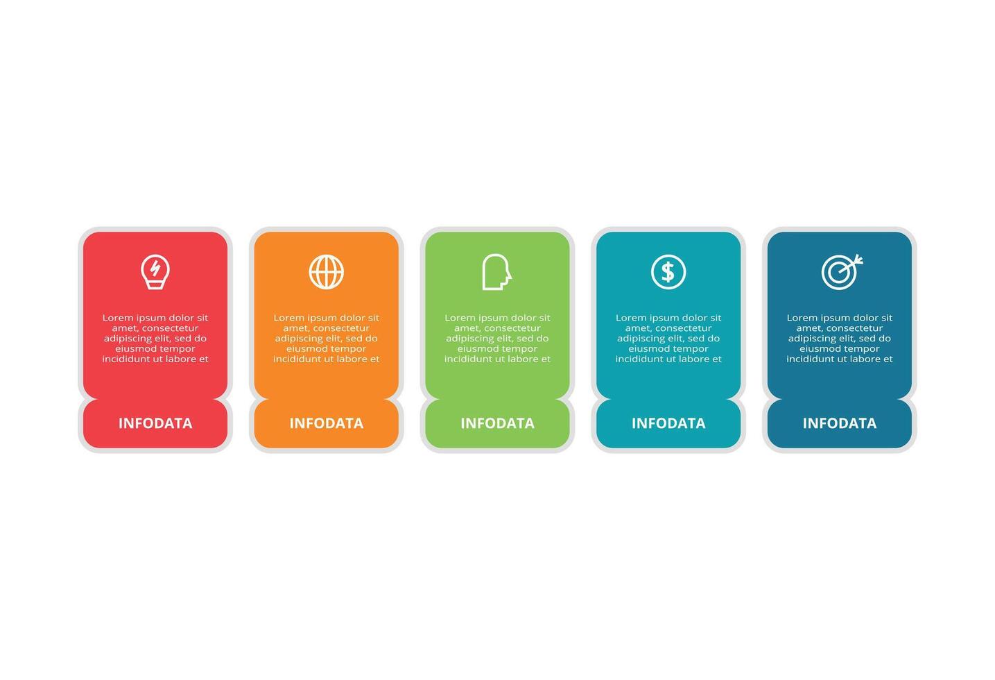 Creative concept for infographic with 5 steps, options, parts or processes. Business data visualization. vector