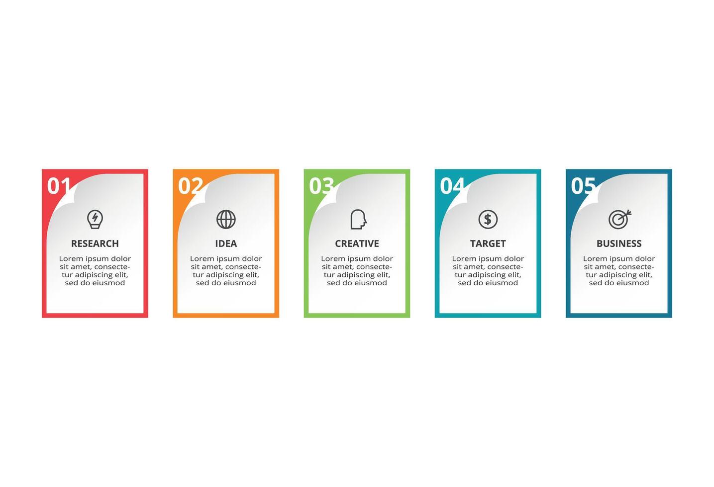 Creative concept for infographic with 5 steps, options, parts or processes. Business data visualization. vector