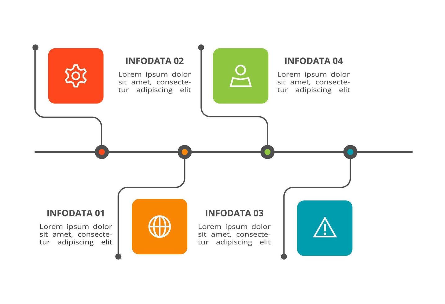 Creative concept for infographic with 4 steps, options, parts or processes. Business data visualization. vector