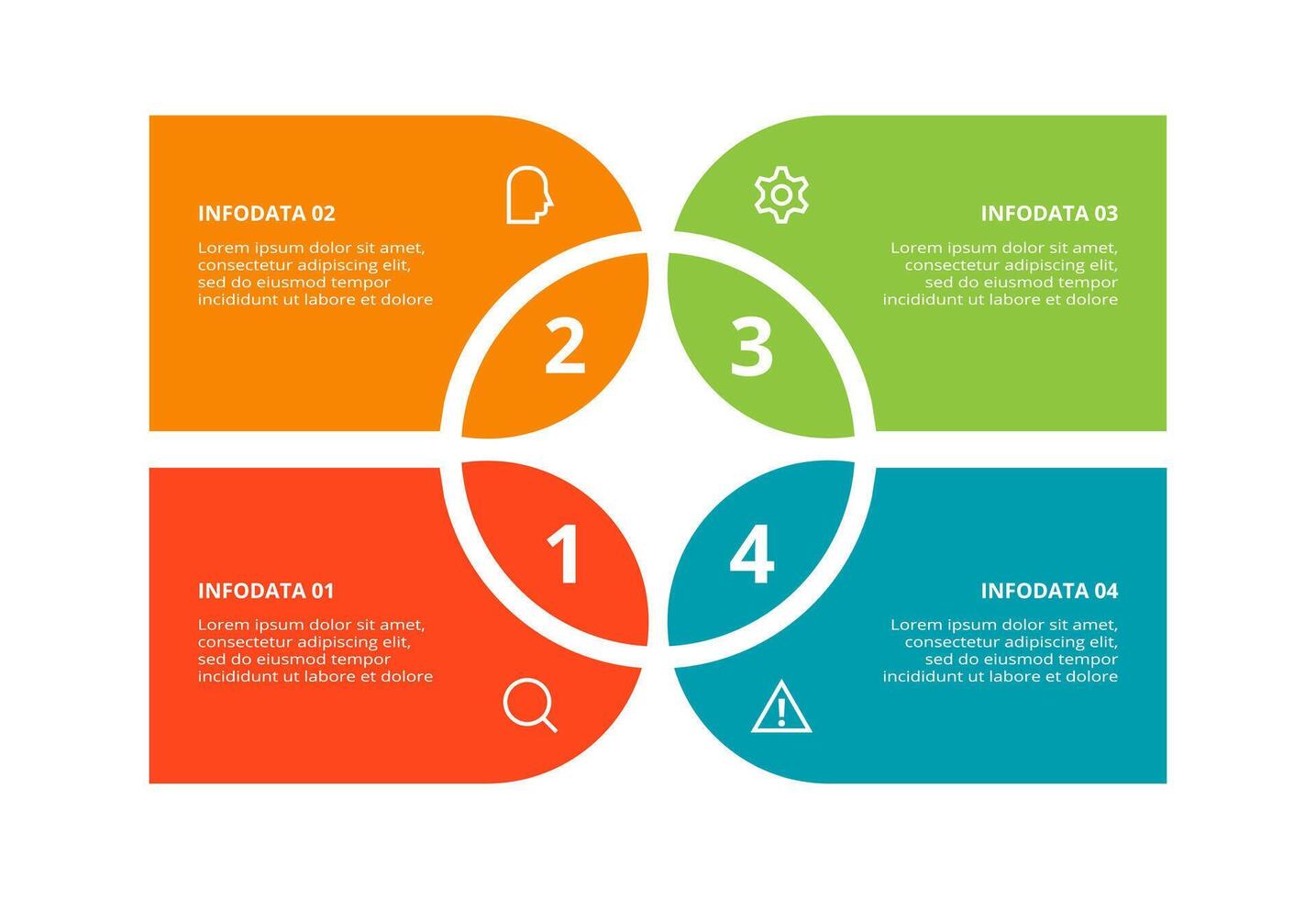 Creative concept for infographic with 4 steps, options, parts or processes. Business data visualization. vector