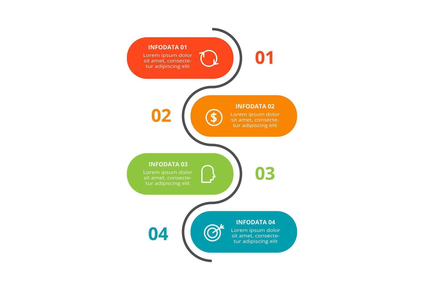 Creative concept for infographic with 4 steps, options, parts or processes. Business data visualization. vector