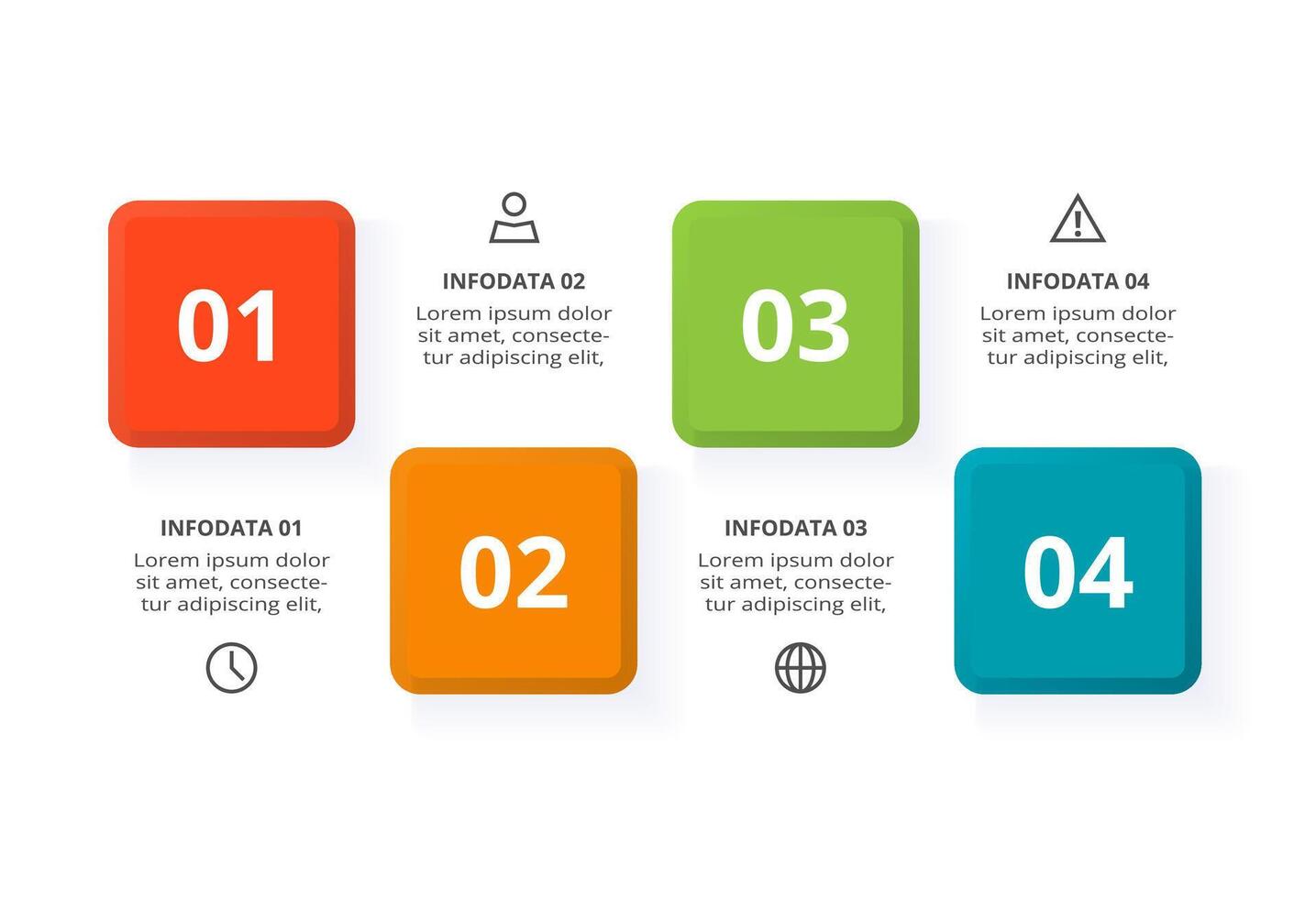 Creative concept for infographic with 4 steps, options, parts or processes. Business data visualization. vector