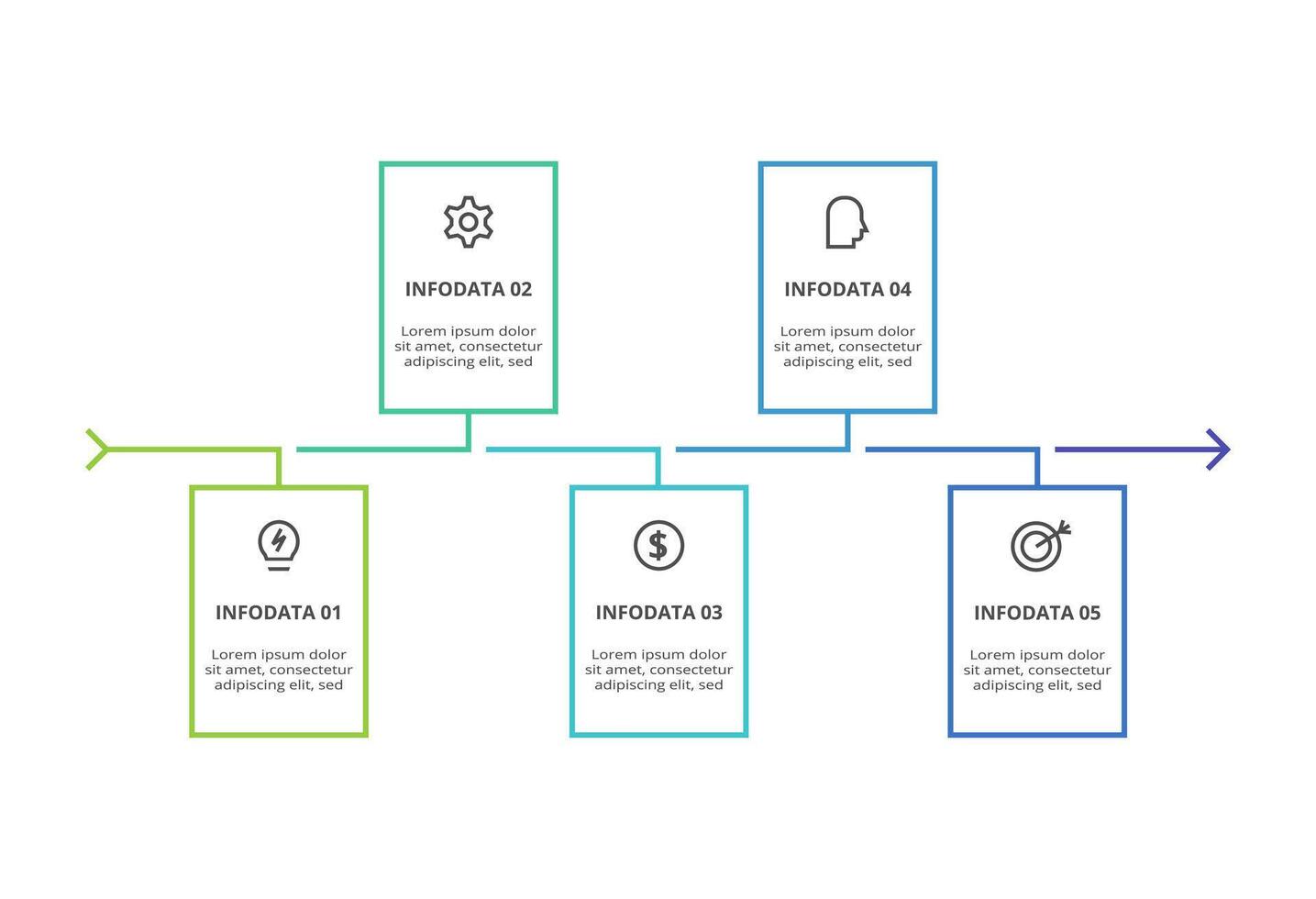 Creative concept for infographic with 5 steps, options, parts or processes. Business data visualization. vector