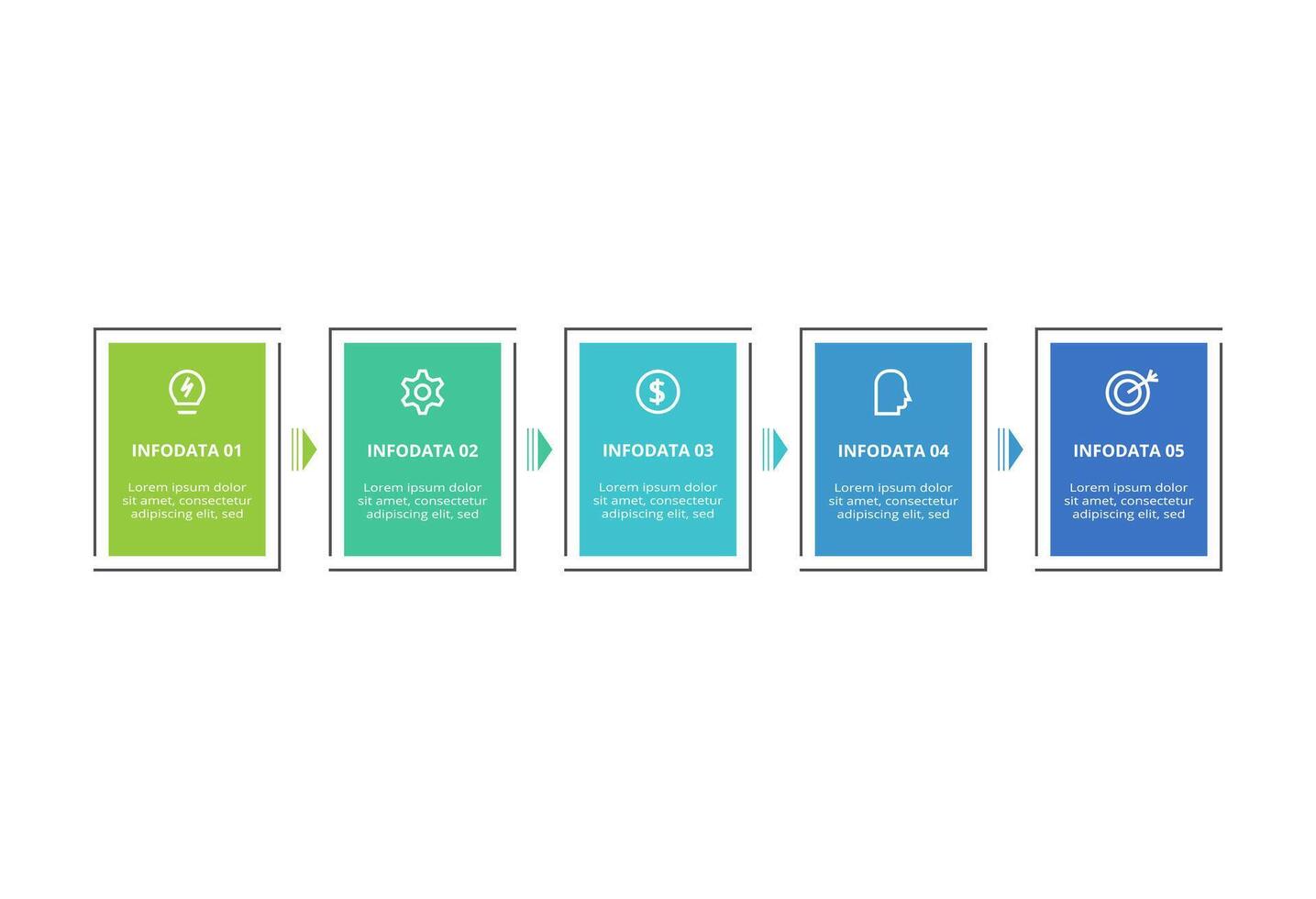 Creative concept for infographic with 5 steps, options, parts or processes. Business data visualization. vector