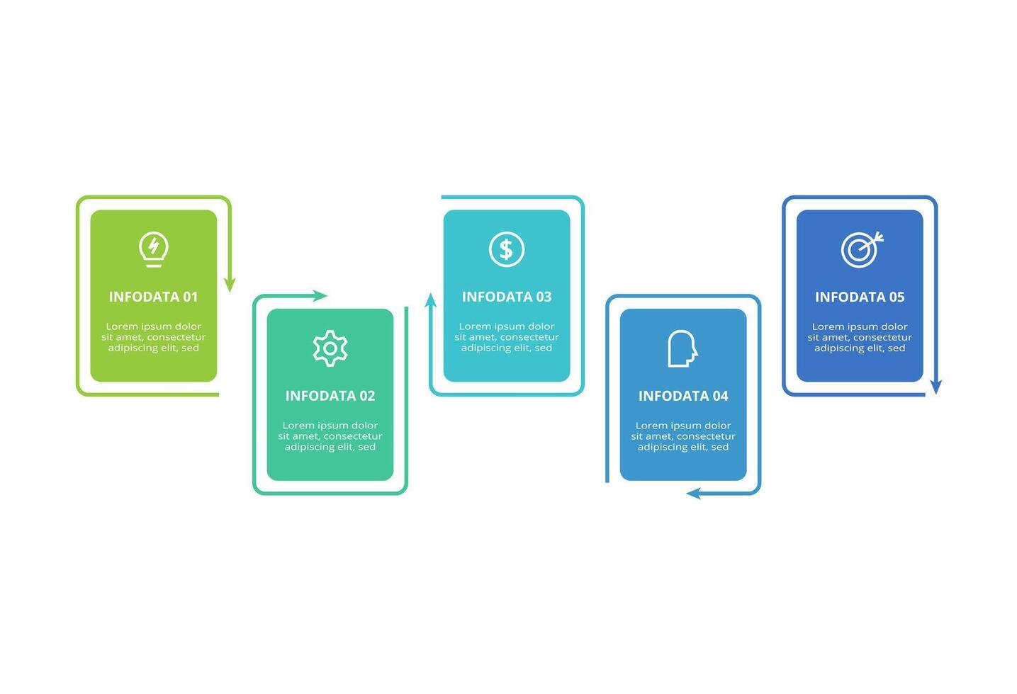 Creative concept for infographic with 5 steps, options, parts or processes. Business data visualization. vector