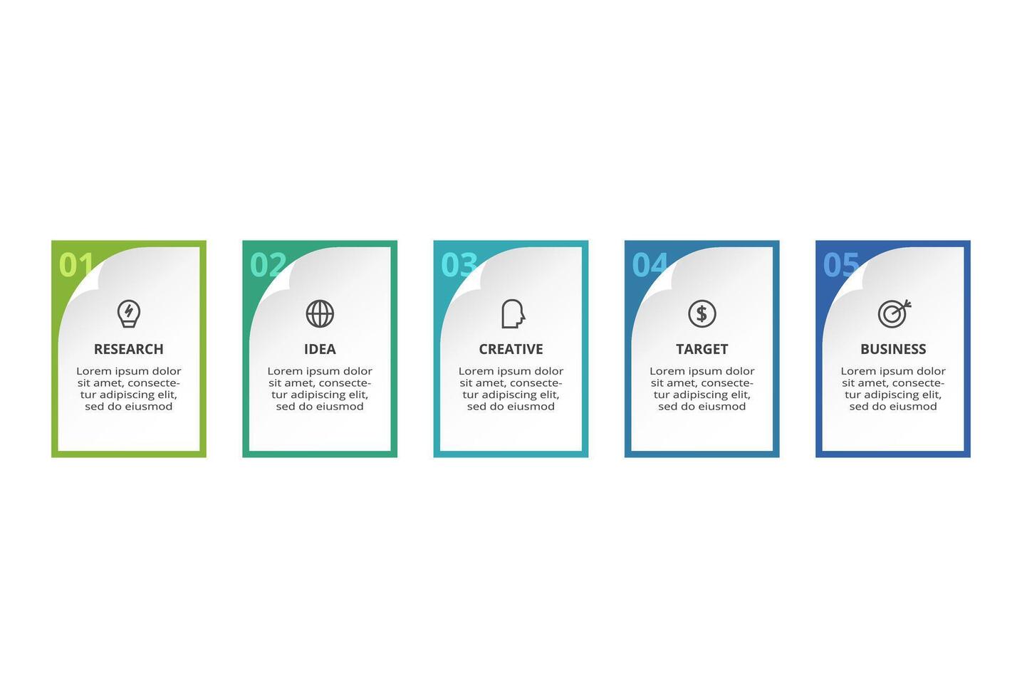 Creative concept for infographic with 5 steps, options, parts or processes. Business data visualization. vector