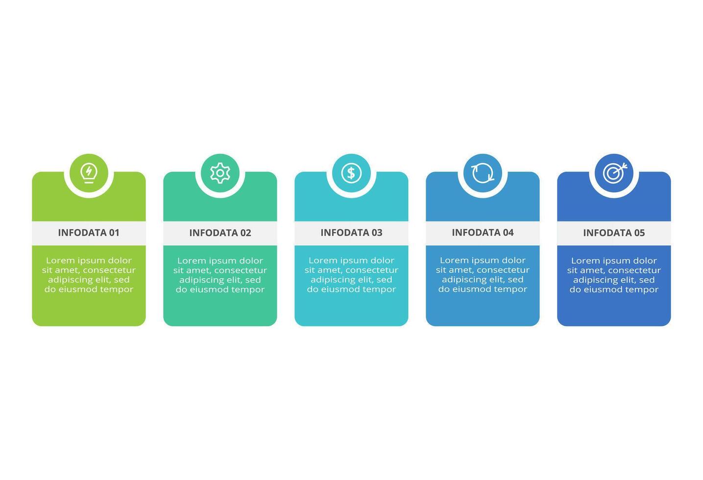Creative concept for infographic with 5 steps, options, parts or processes. Business data visualization. vector