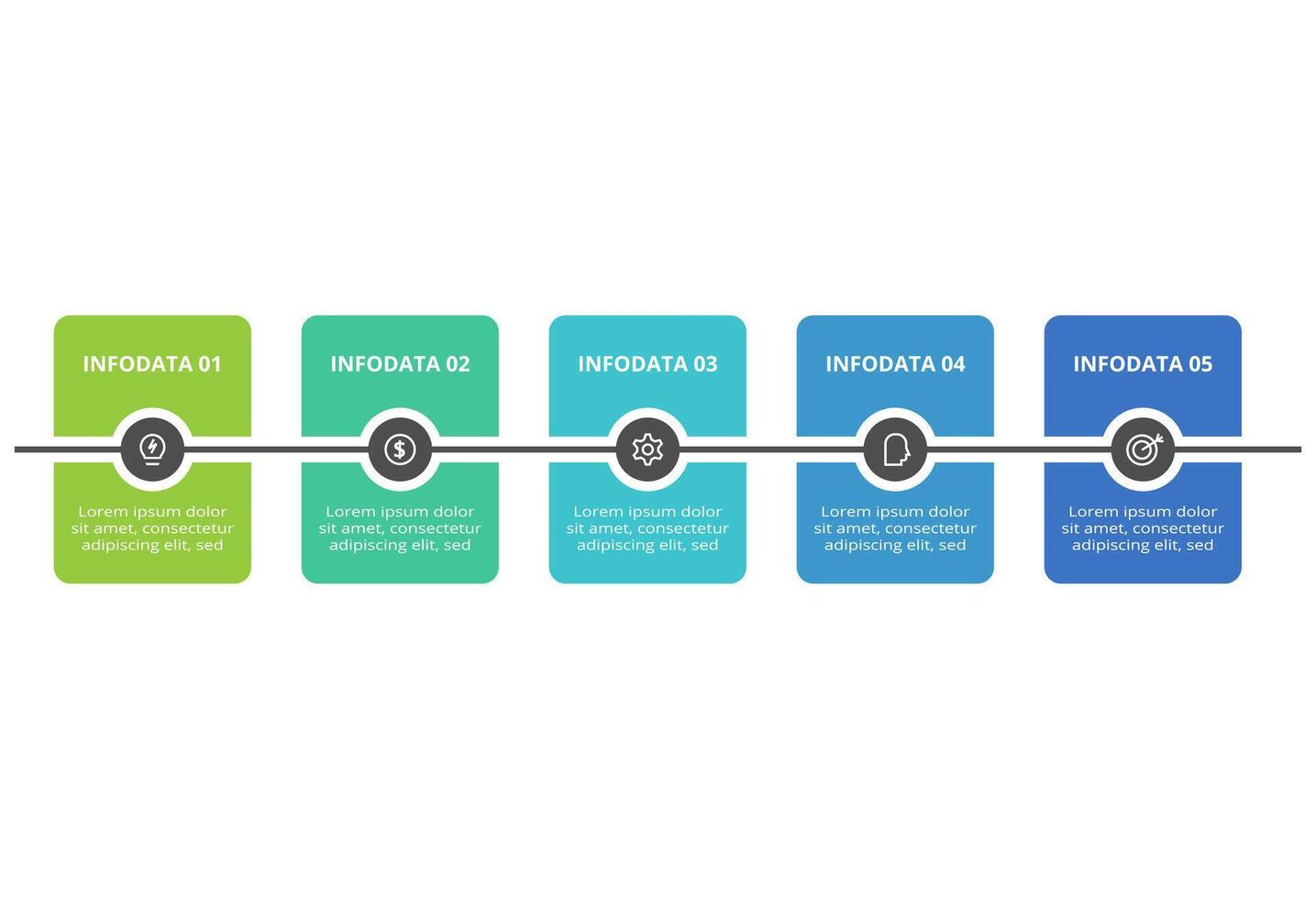 Creative concept for infographic with 5 steps, options, parts or processes. Business data visualization. vector