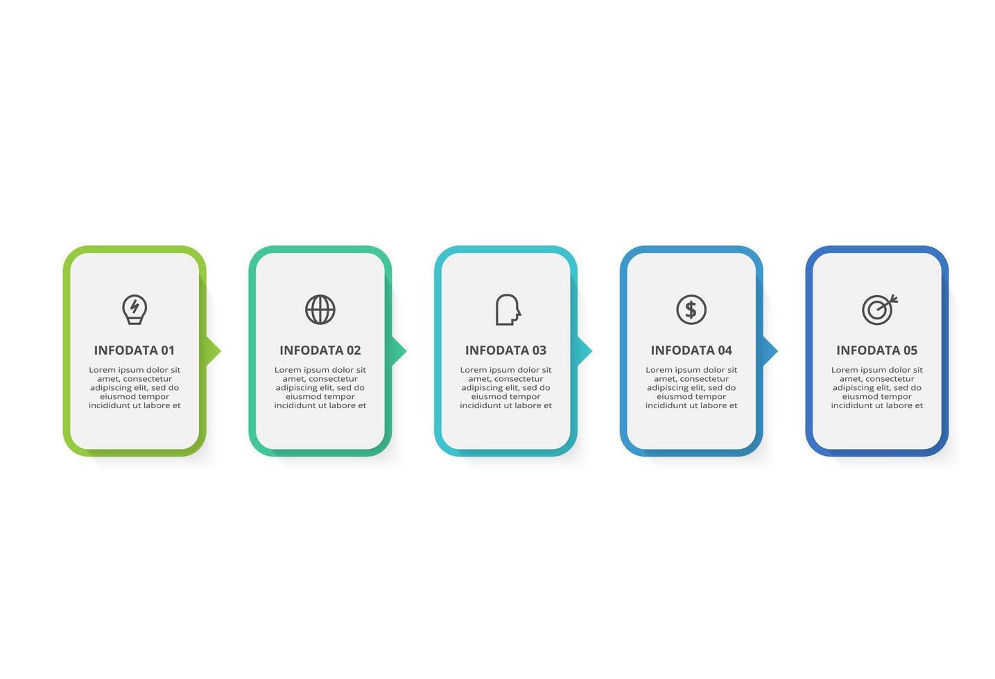 Creative concept for infographic with 5 steps, options, parts or processes. Business data visualization. vector