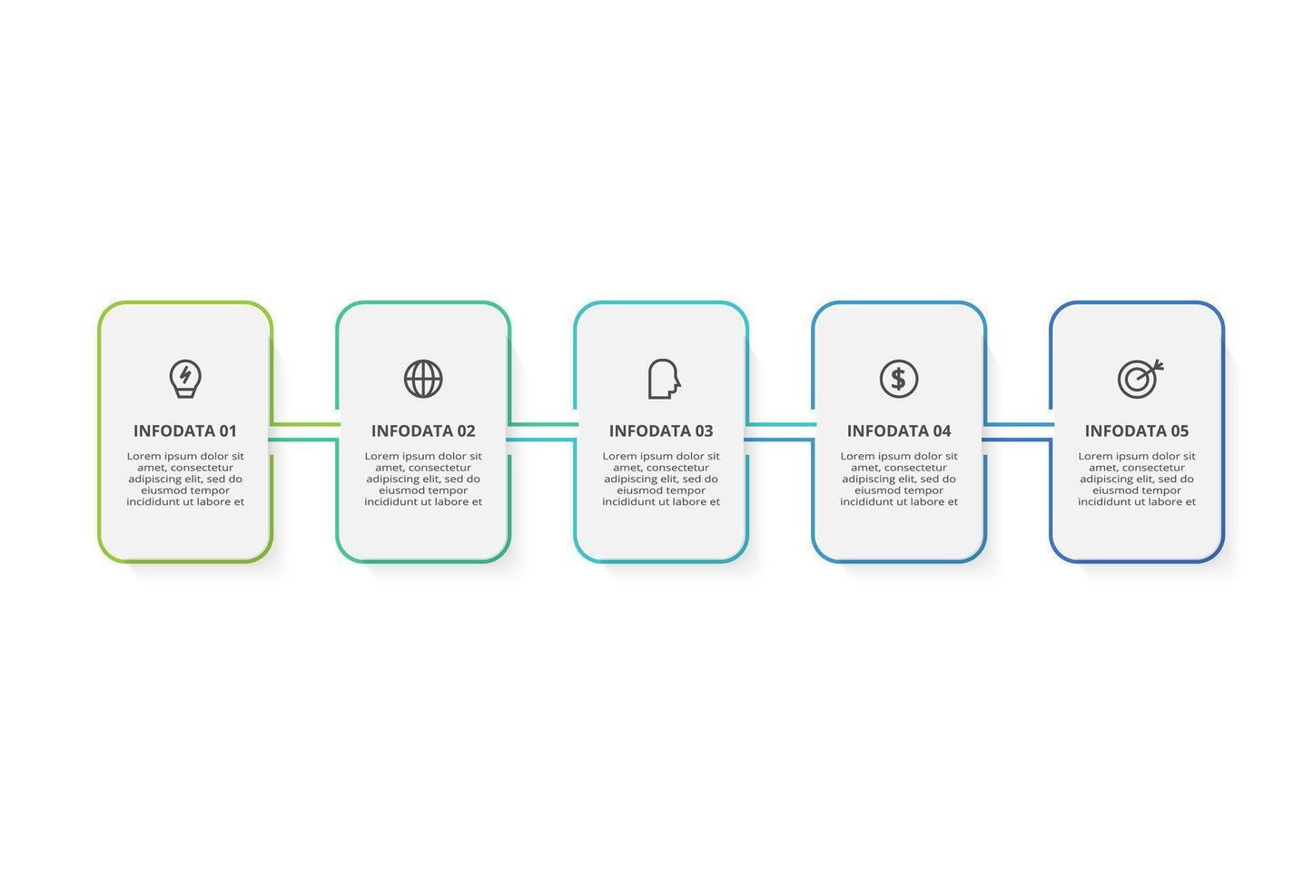 Creative concept for infographic with 5 steps, options, parts or processes. Business data visualization. vector