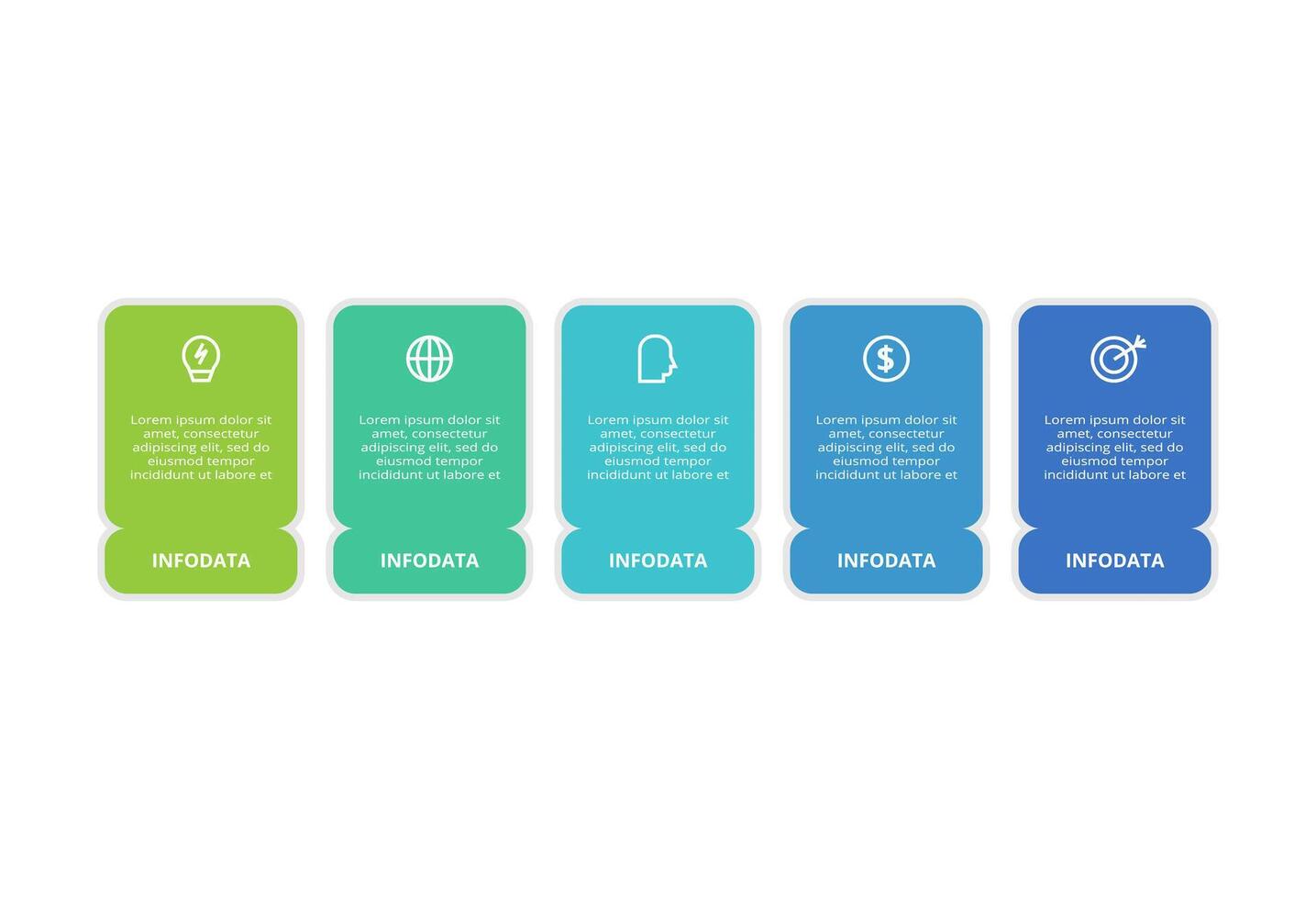 Creative concept for infographic with 5 steps, options, parts or processes. Business data visualization. vector