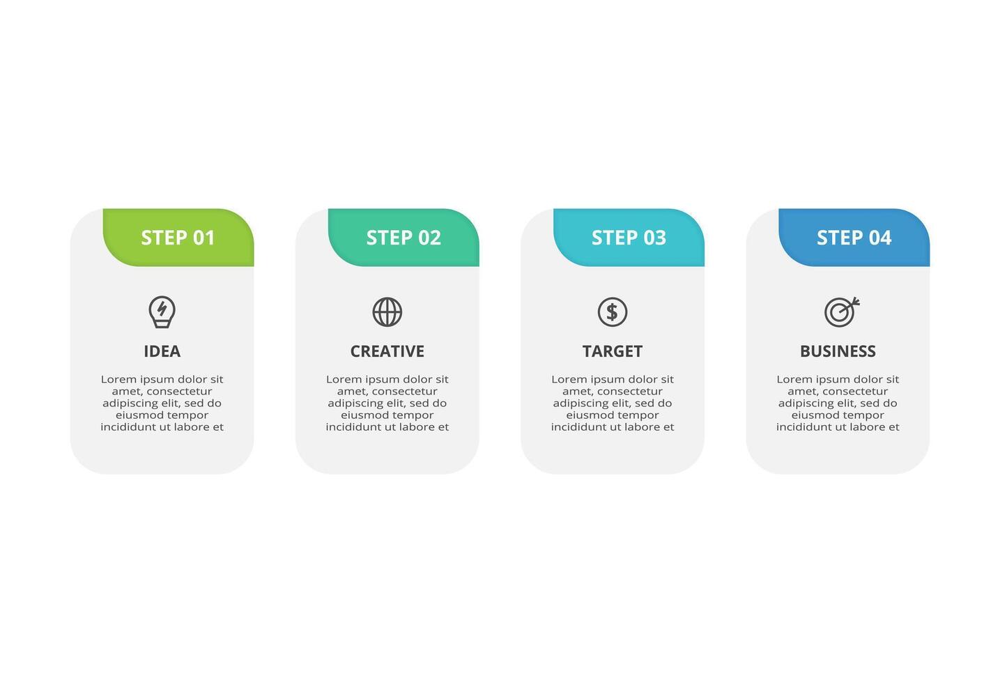 Creative concept for infographic with 4 steps, options, parts or processes. Business data visualization. vector