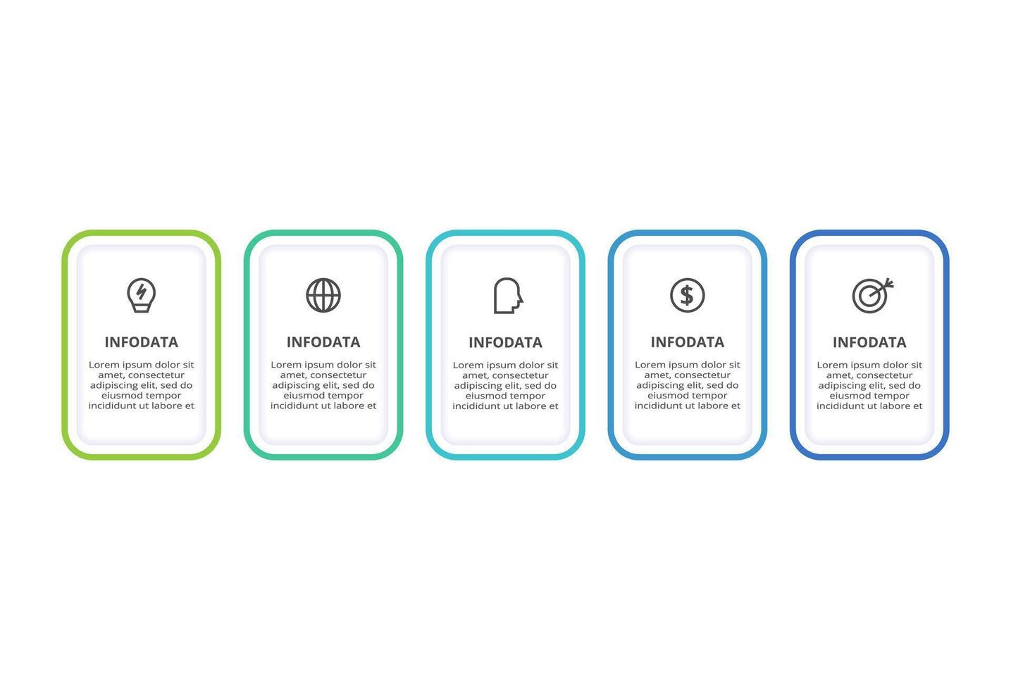 Creative concept for infographic with 5 steps, options, parts or processes. Business data visualization. vector