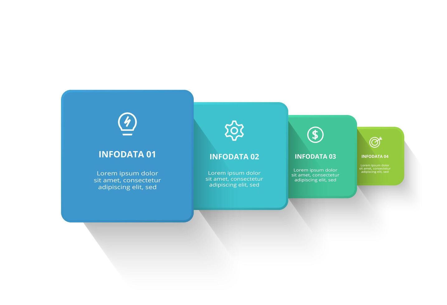 Creative concept for infographic with 4 steps, options, parts or processes. Business data visualization. vector