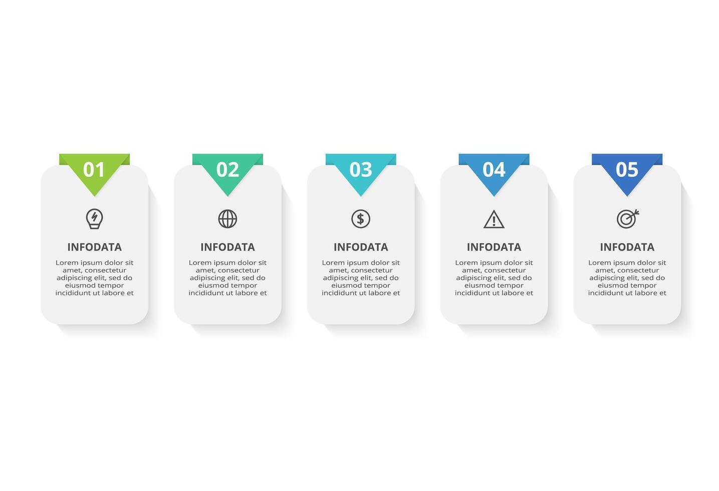 Creative concept for infographic with 5 steps, options, parts or processes. Business data visualization. vector