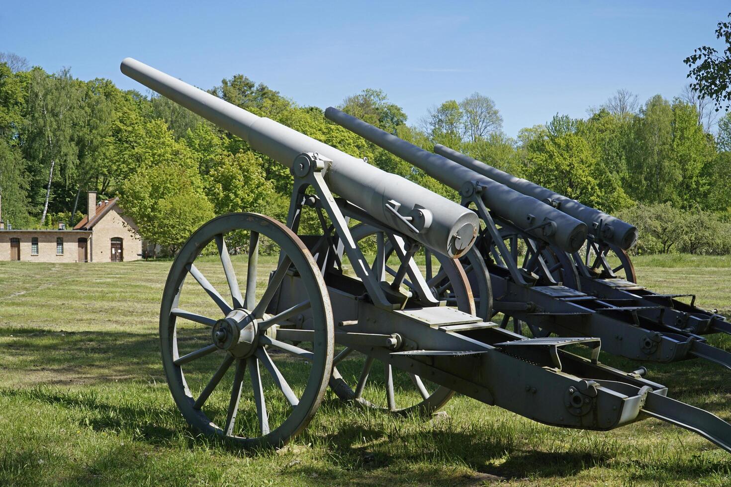 Gizycko, Poland - May 13th 2024 - Cannons at courtyard - former Prussian Boyen Fortress photo