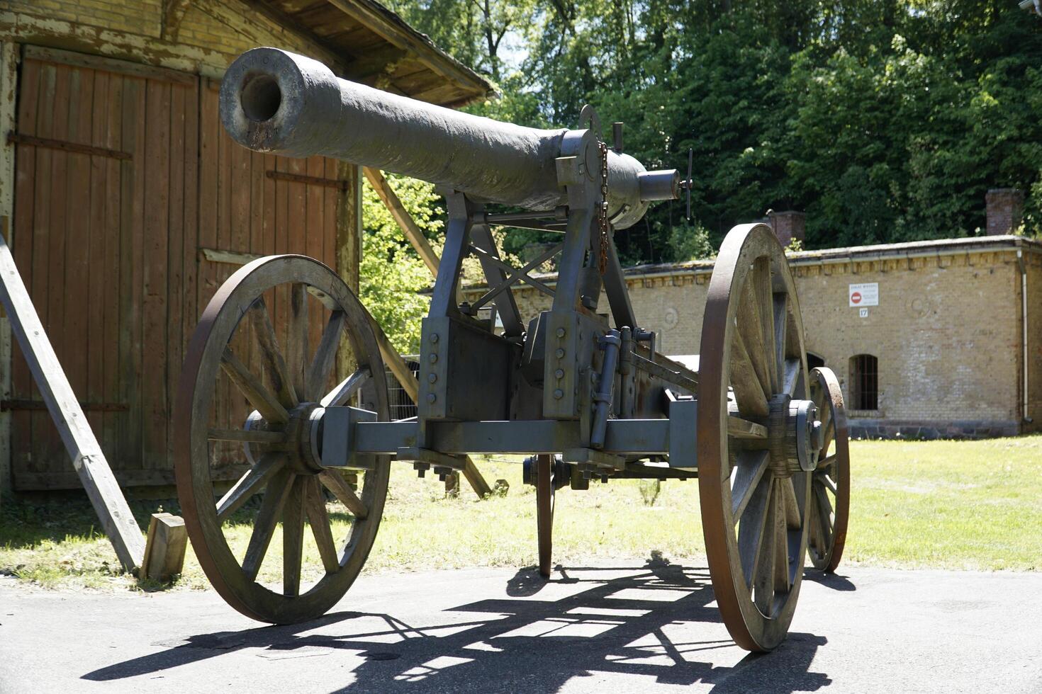 Gizycko, Poland - May 13th 2024 - Cannon at former Prussian Boyen Fortress photo