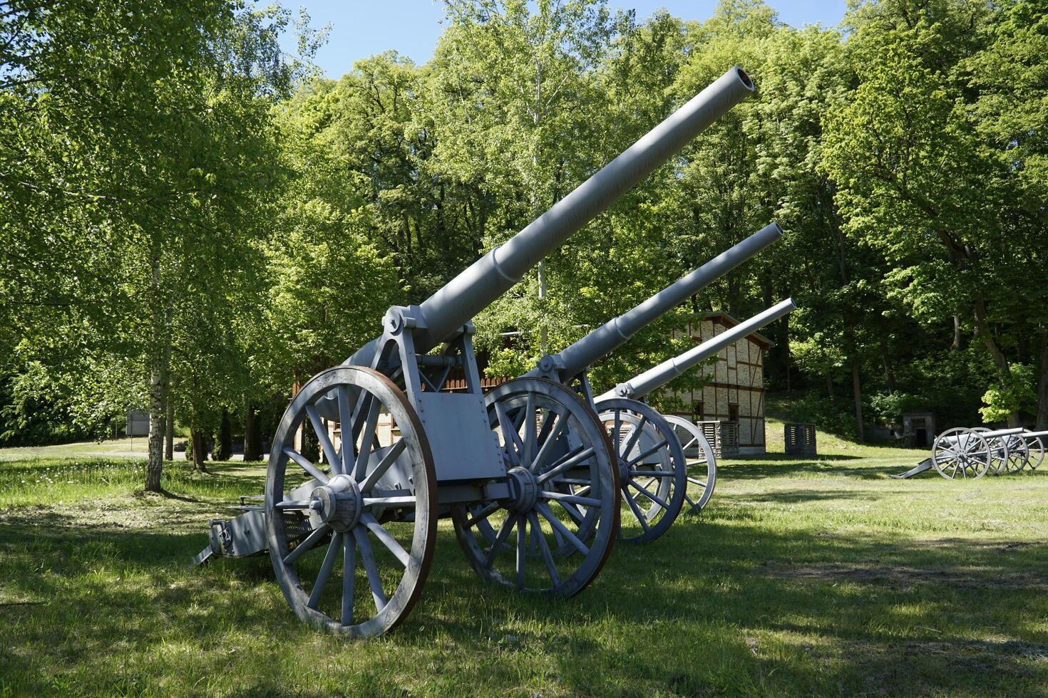 Gizycko, Poland - May 13th 2024 - Cannons at courtyard - former Prussian Boyen Fortress photo