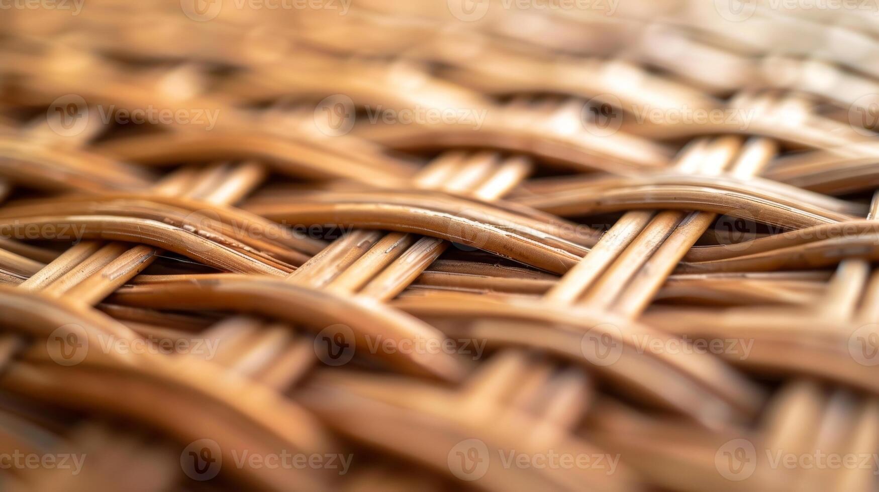 Abstract closeup of woven rattan with a blurred background emphasizing the linear pattern and the repetitive nature of the weave creating a sense of movement and visual interest photo