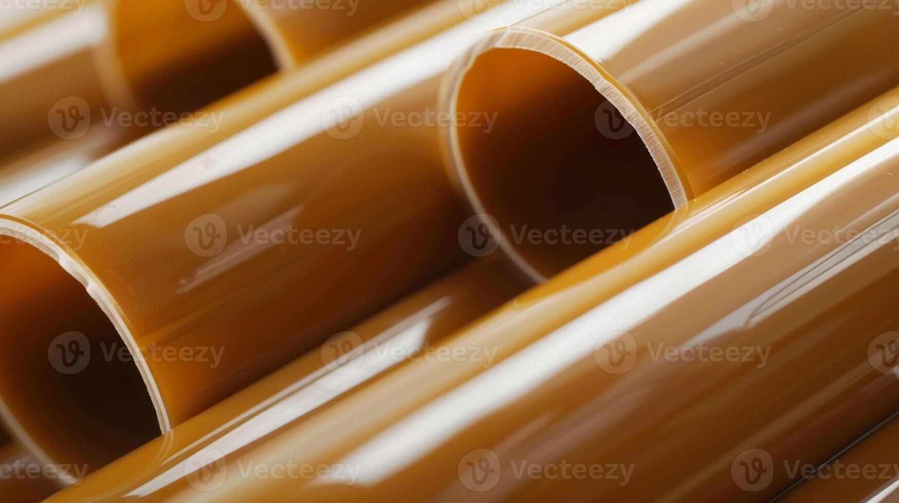 Honeycolored PVC pipe with a gloss finish featuring subtly raised lines that add depth and dimension photo