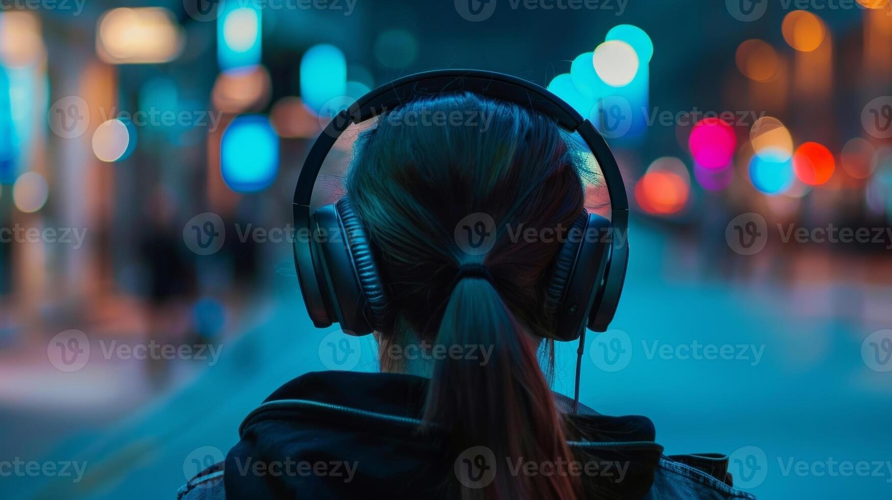 A memory lane with a person walking through it while listening to their personalized music photo
