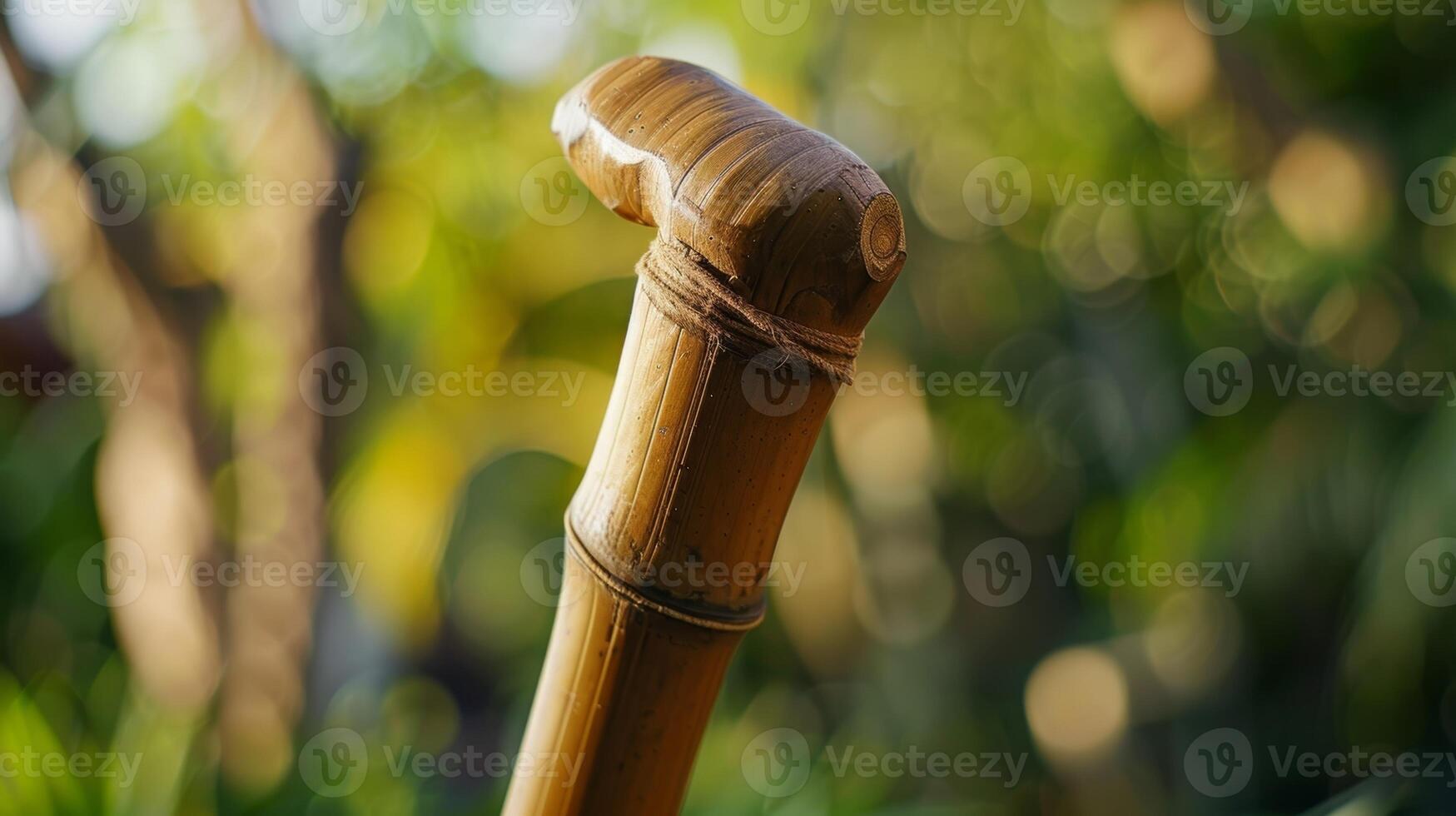 A walking stick made from bamboo known for its strength and flexibility photo