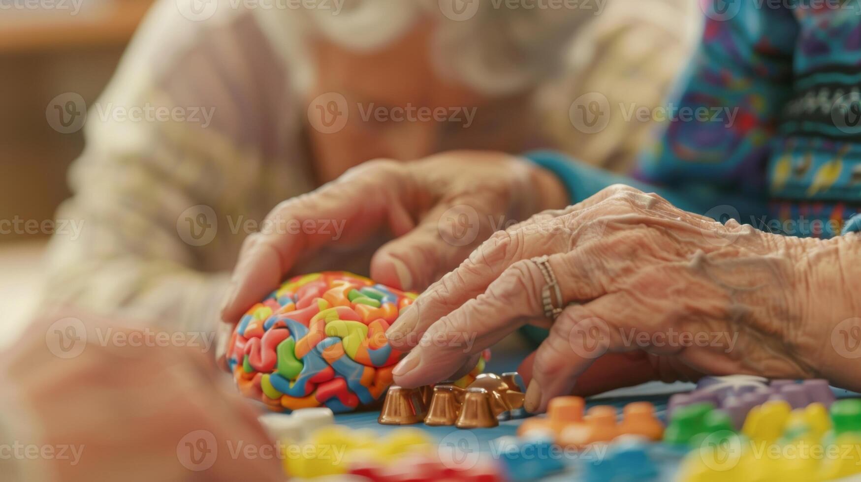 A the and elderly patient engaging in cognitive exercises to improve memory and brain function photo
