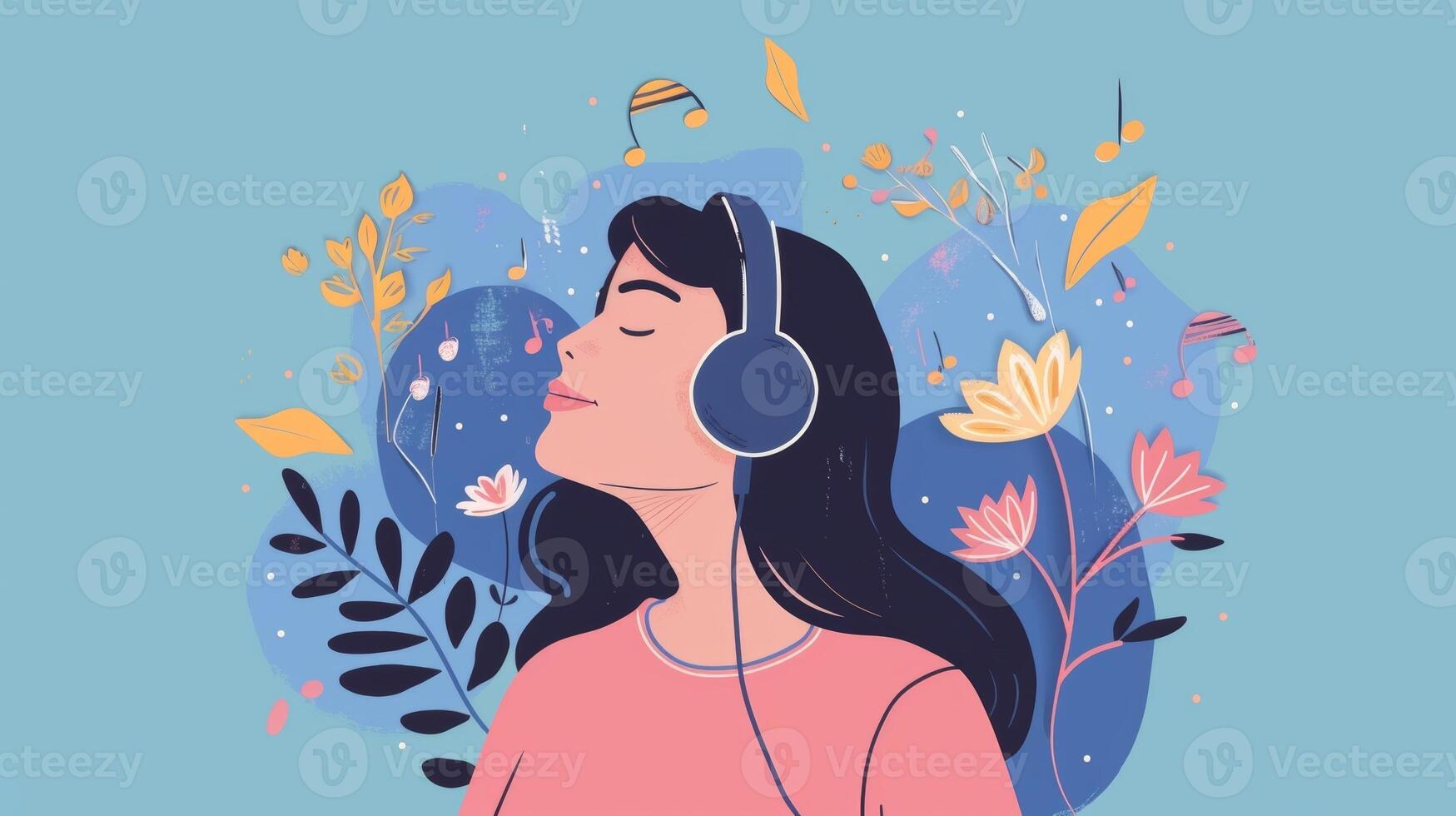 An image of a person listening to calming music on a cognitive therapy app highlighting the role of music therapy in promoting brain health photo