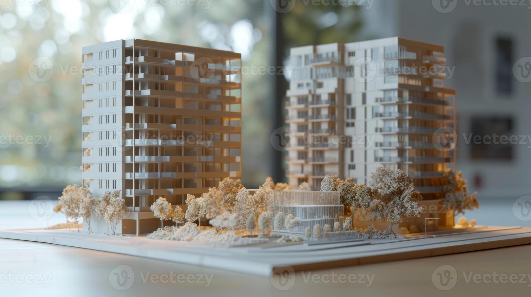 This before and after image of an architectural model and the actual site highlights the progress made in the construction giving a glimpse of what is to come photo