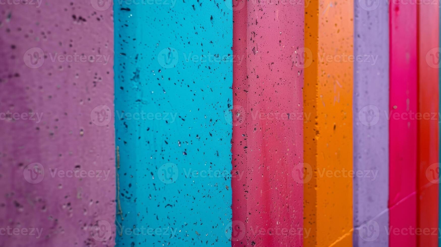 A rainbow of colors from purple to pink mark off the boundary of the construction site adding a playful touch to the scene photo