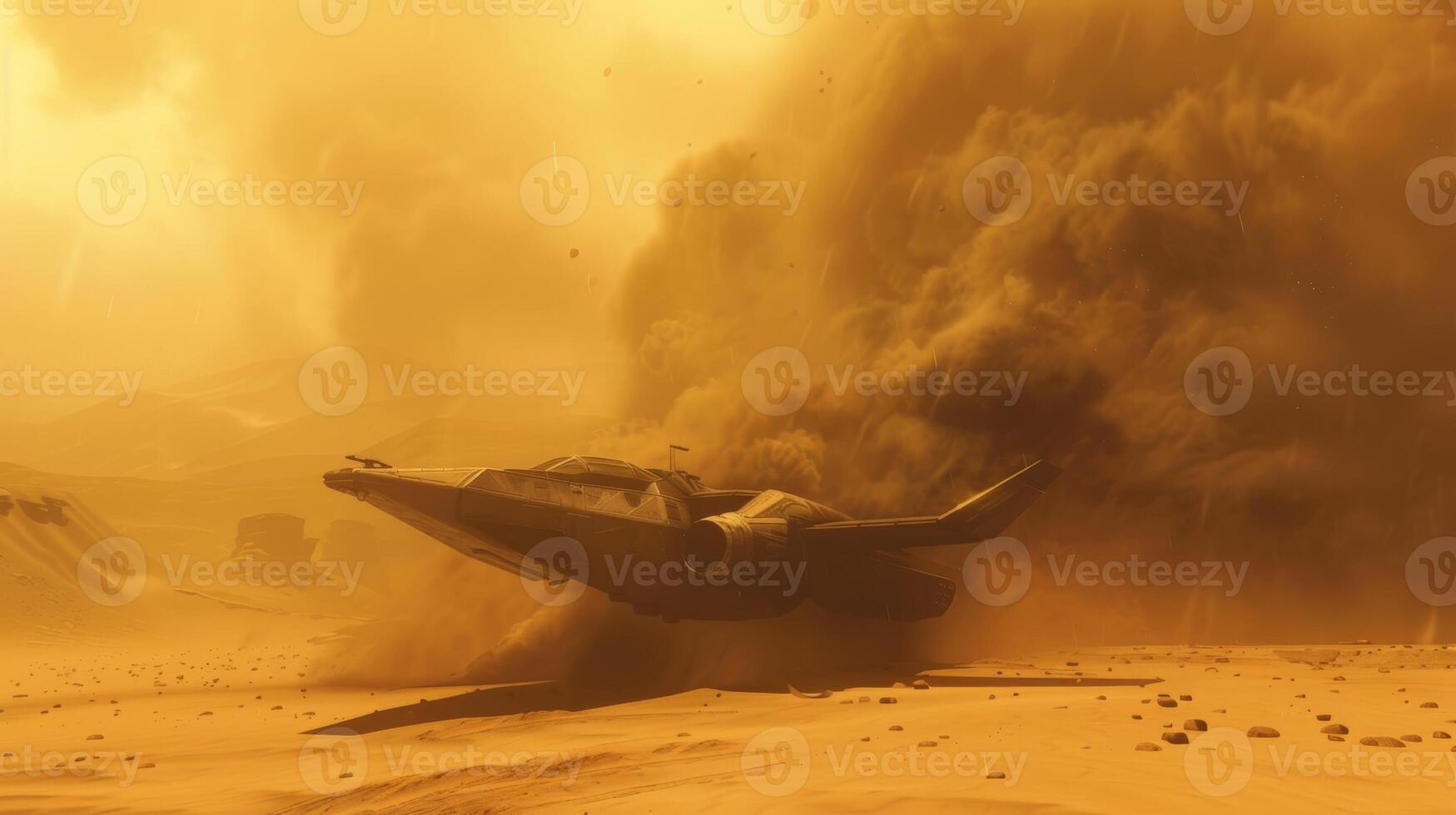 The once distant sandstorm is now a formidable force blotting out the sky and casting the desert into total darkness photo
