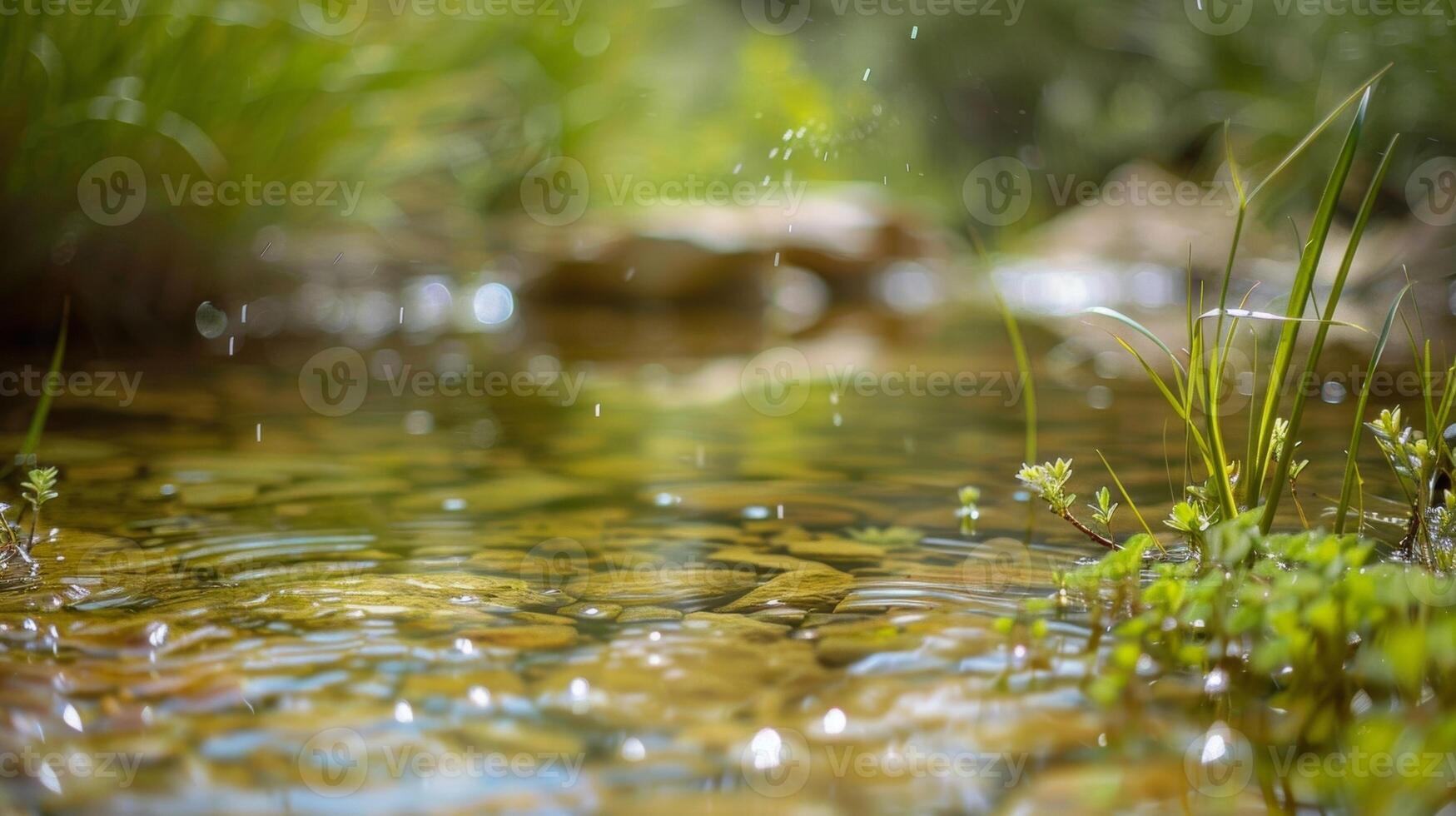 A fresh water spring bubbling up from the desert floor sustaining a small community of plants and animals photo