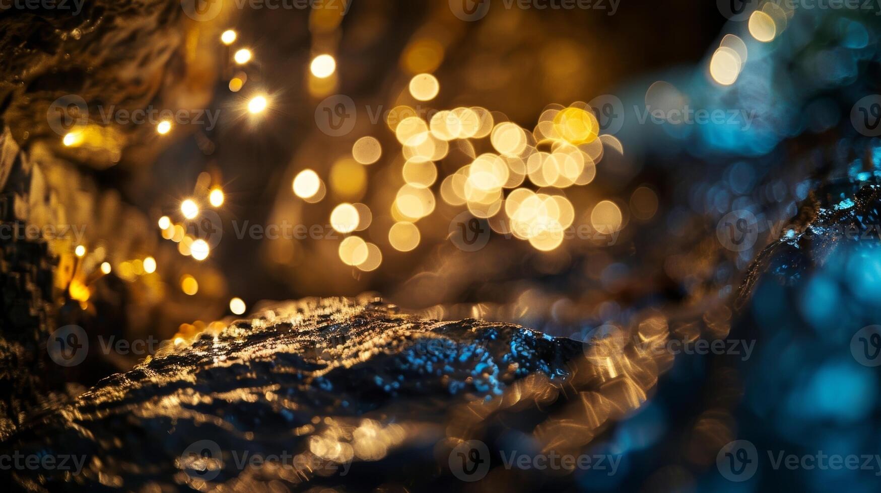 A natural oasis in the midst of a dark foreboding cave where shimmering cave pearls give life to a barren landscape photo