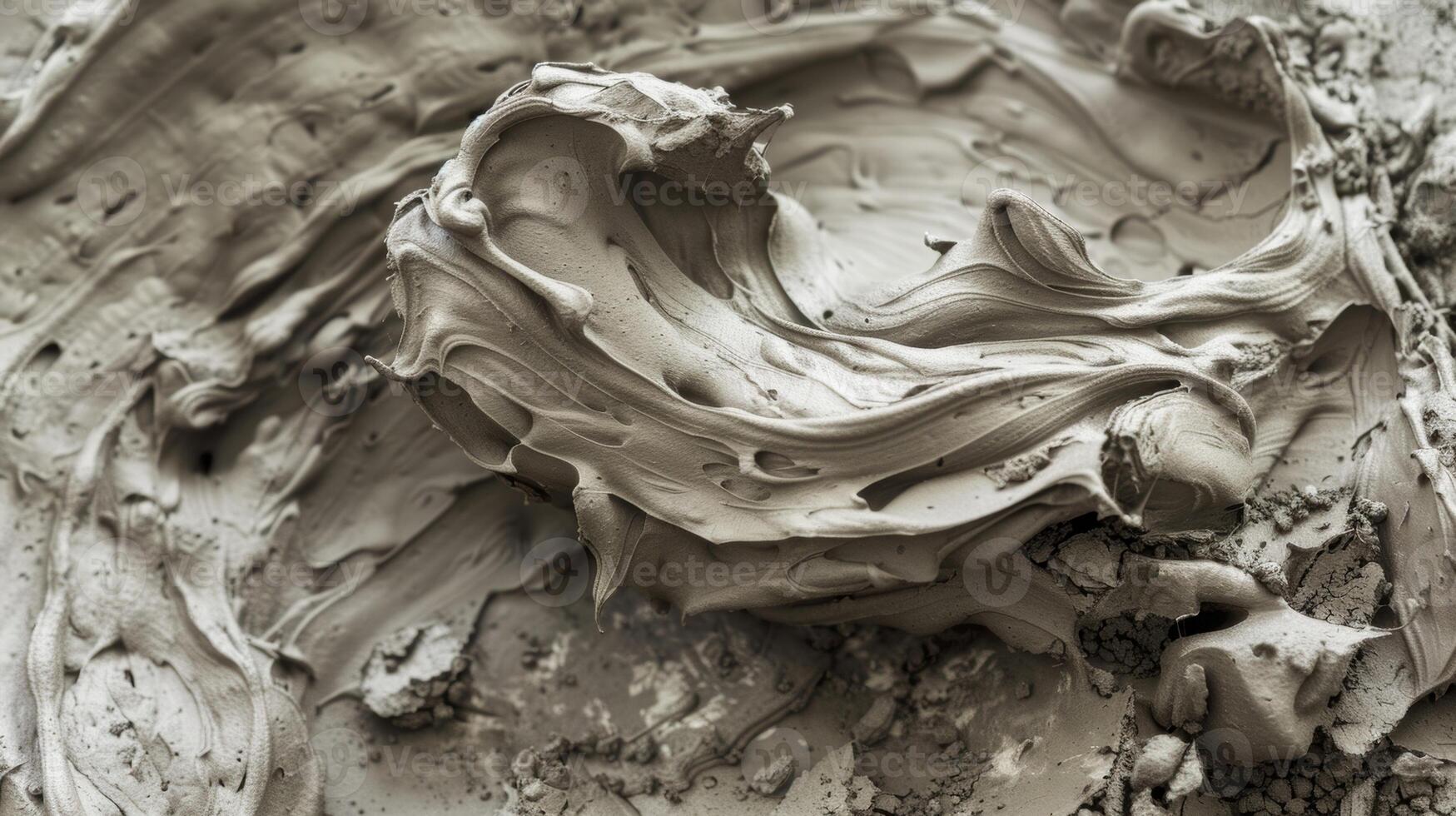 A wrinkled and distorted lump of clay showing its pliable and malleable nature photo