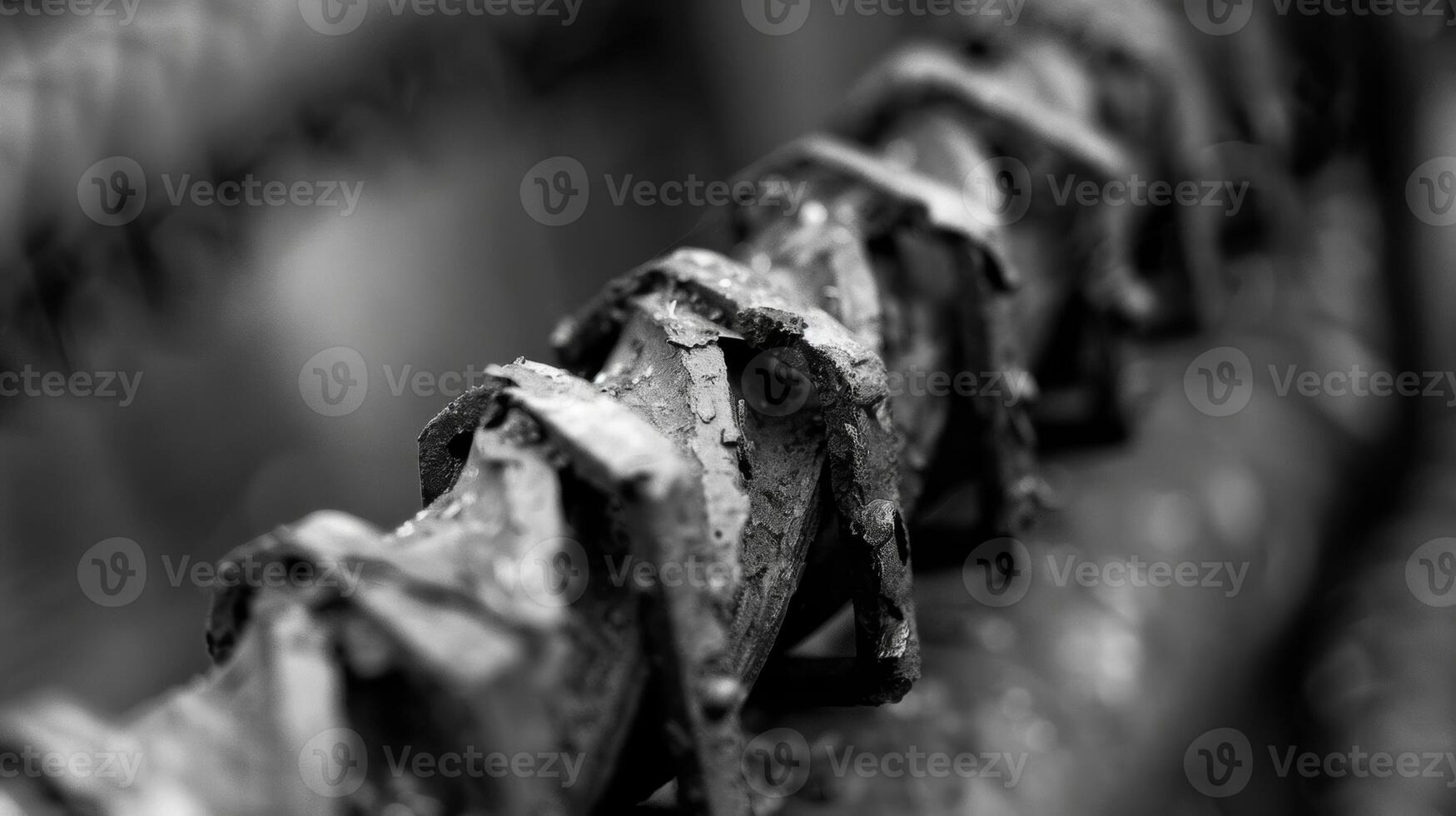 The sharp curve of a rebar accompanied by subtle dents and nicks giving it a sense of movement frozen in time photo