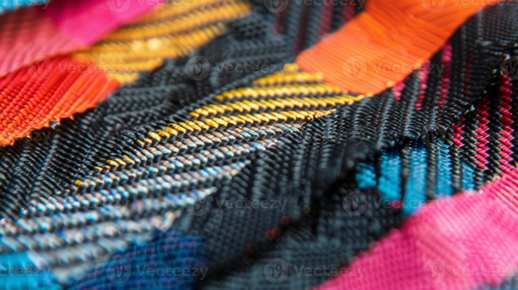 Upon closer inspection a delicate chevron pattern is revealed within the safety tapes bold contrasting colors creating a unique and eyecatching texture photo