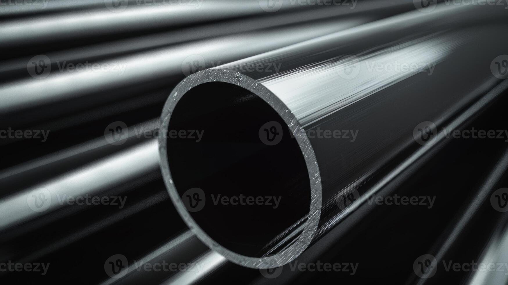 Glossy black PVC pipe with a fine grain pattern and a sleek polished surface photo