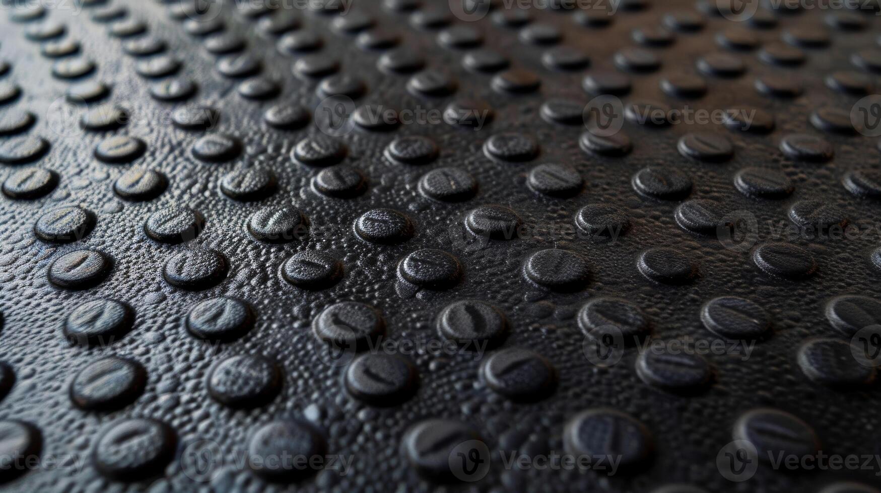Tiny raised circular patterns tered across the surface adding a level of grip and elasticity to the otherwise rigid synthetic rubber material photo