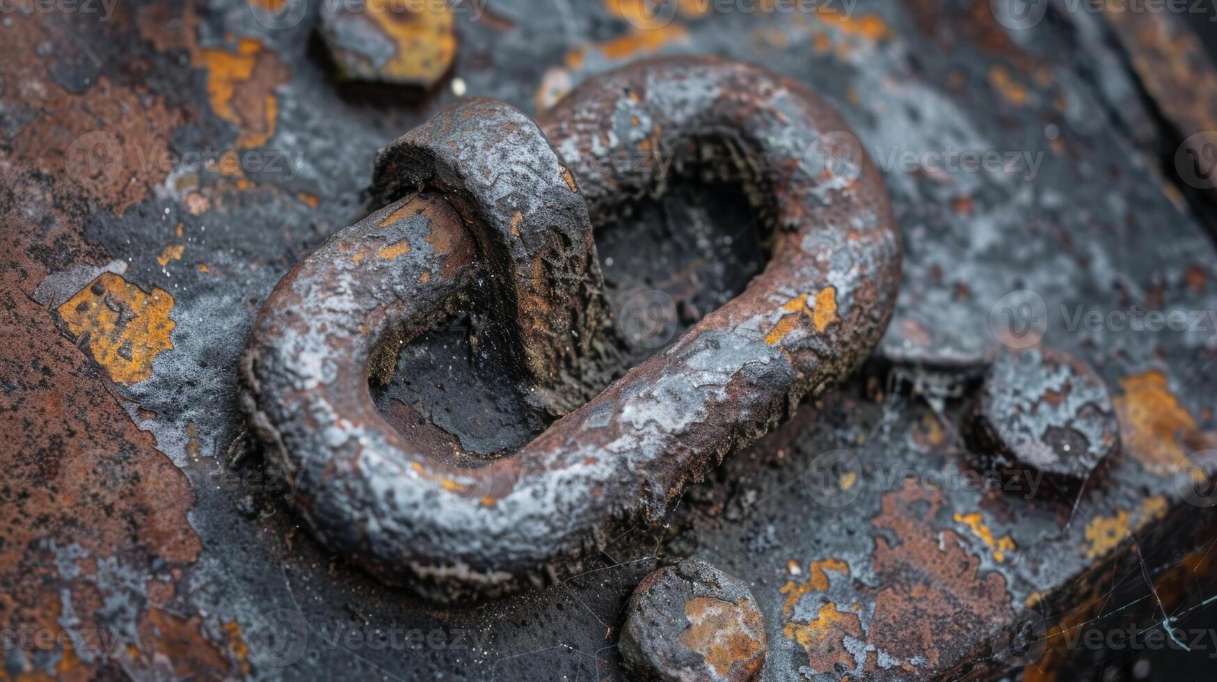 The gritty texture of a metal grip rough and pitted from friction and friction providing a secure hold despite its age photo