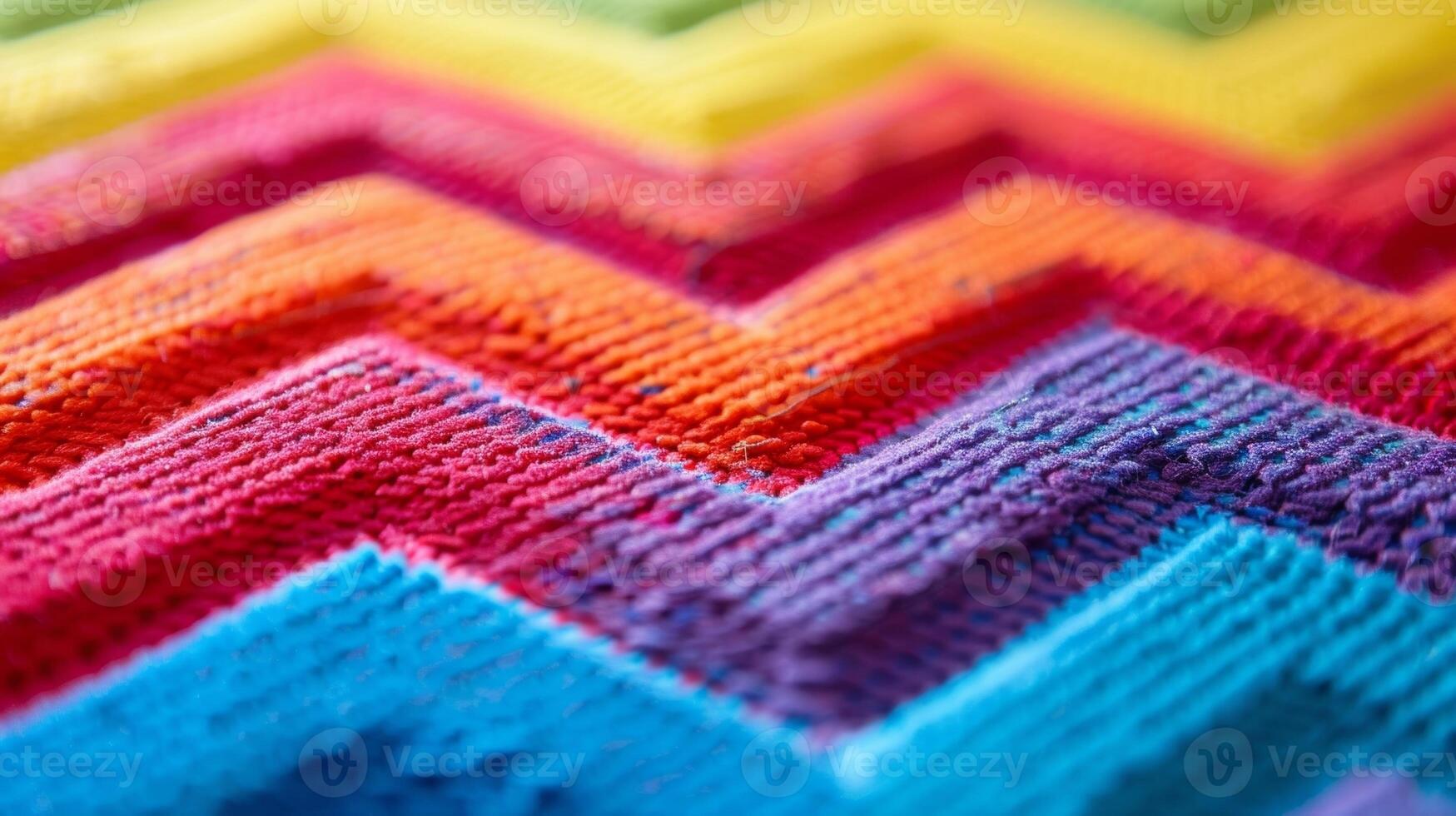 Zigzag stripes A detailed shot of a foam mat with a zigzag stripe pattern in vibrant hues. The alternating lines create a bold and energetic texture on the mat photo