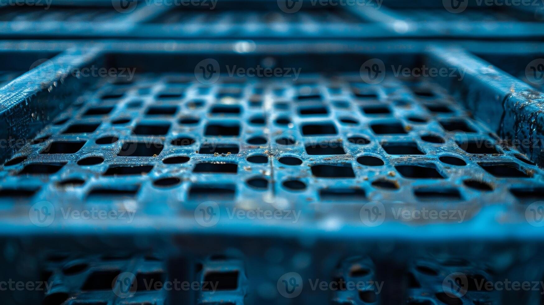 Smooth plastic surface with tiny divots reminiscent of honeycomb creates a strong grip for lifting and stacking these crates photo