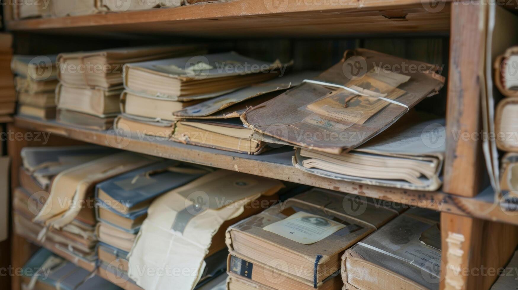 A shelf lined with memory books each one containing a unique and treasured collection of memories photo