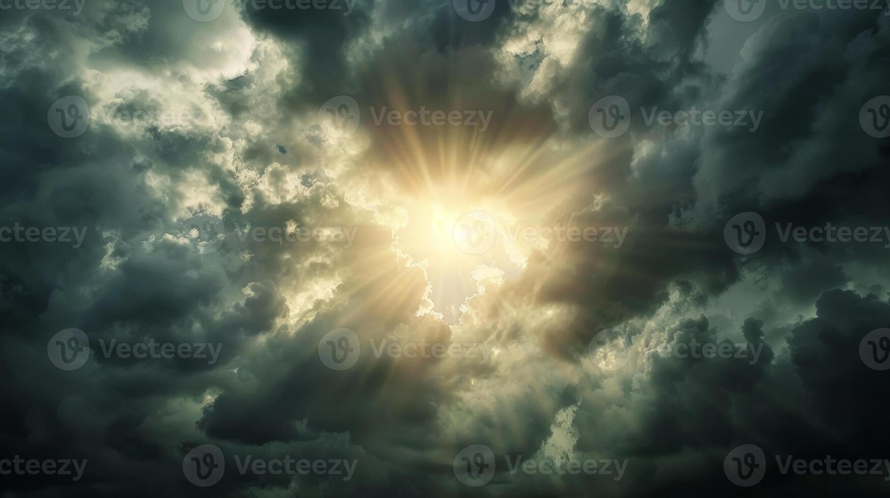 A sunrise peeking through a dark stormy sky representing the confusion and disorientation often associated with dementia photo